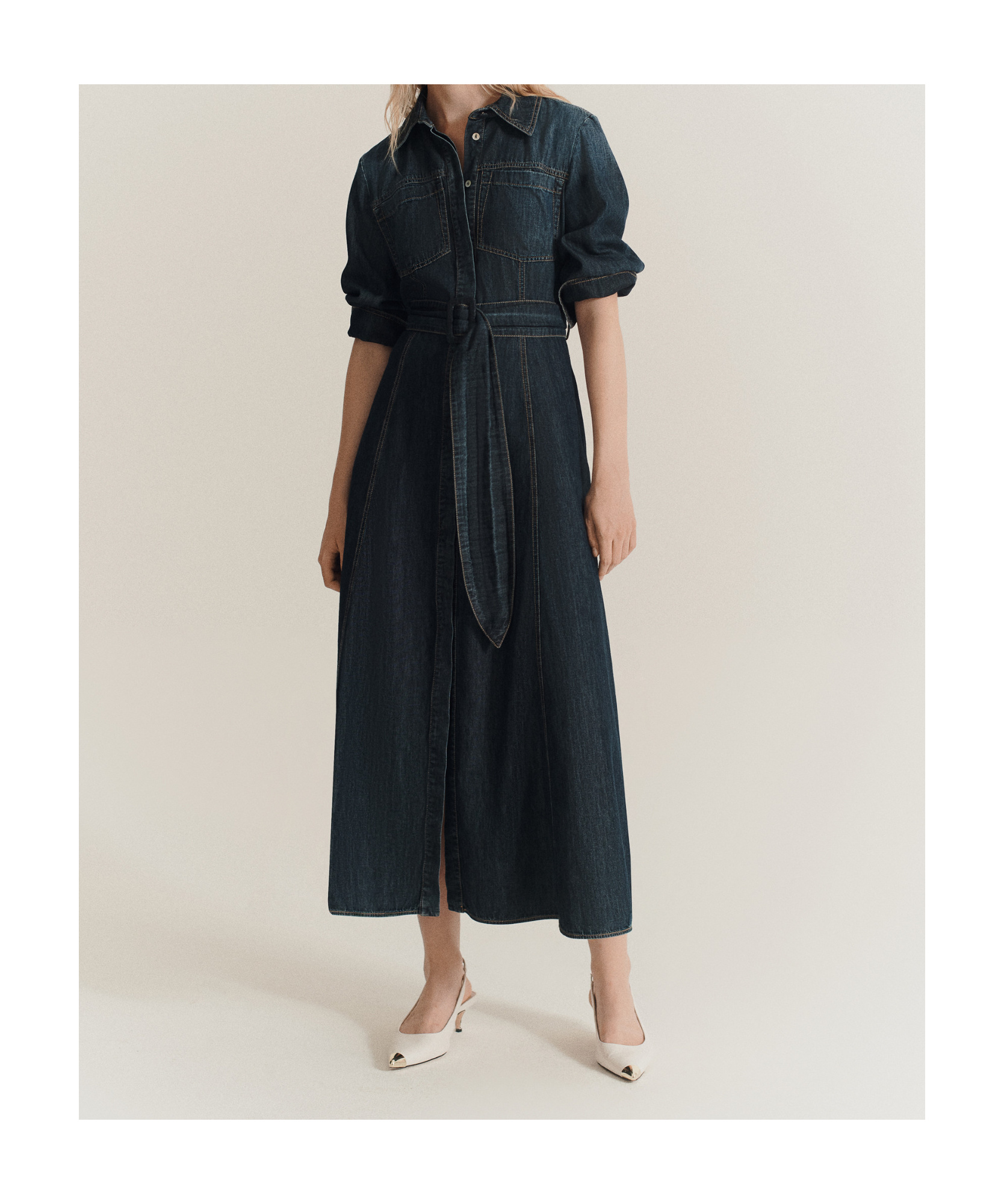 Shop Marella Denim Shirt Dress
