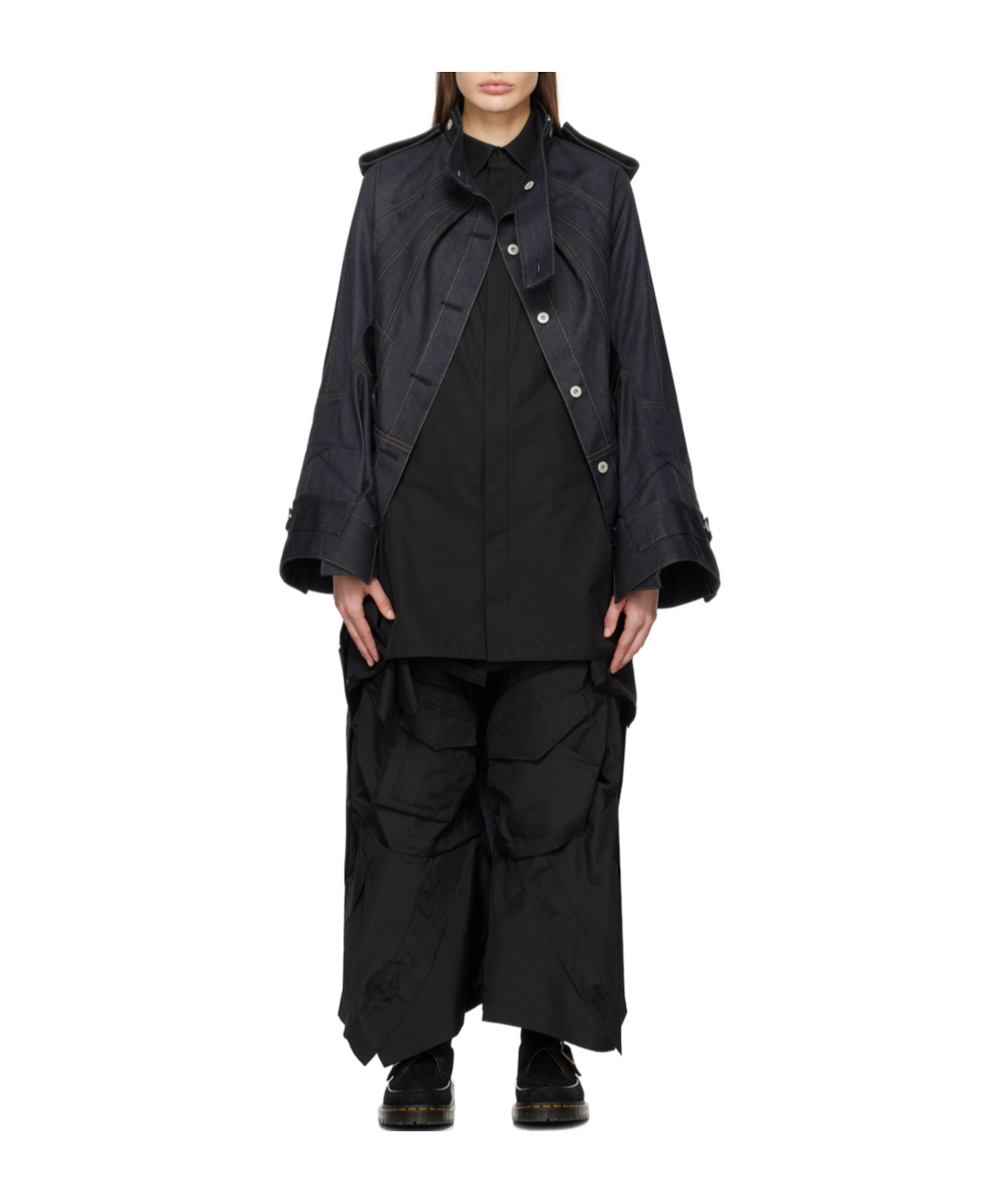 JUNYA WATANABE NON-ELASTIC SPLICING DENIM COAT