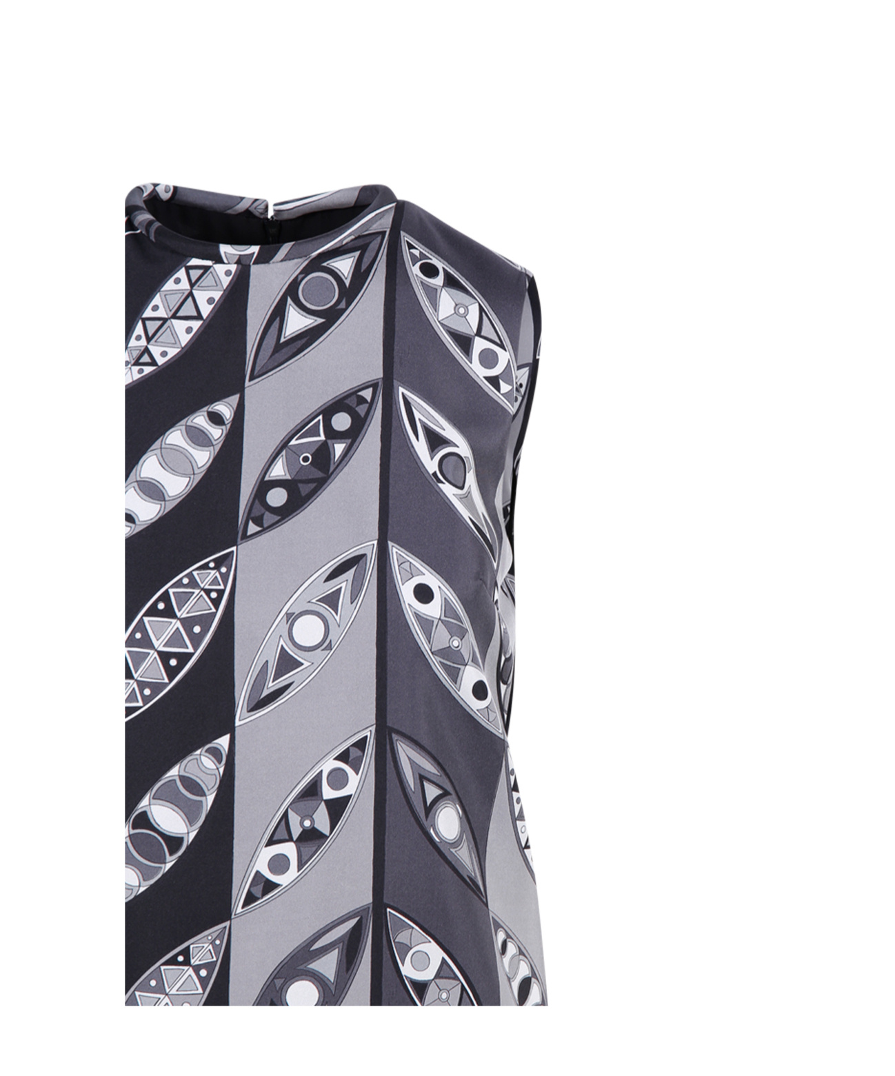 Emilio Pucci Abstract-print Silk Miniskirt In Gray