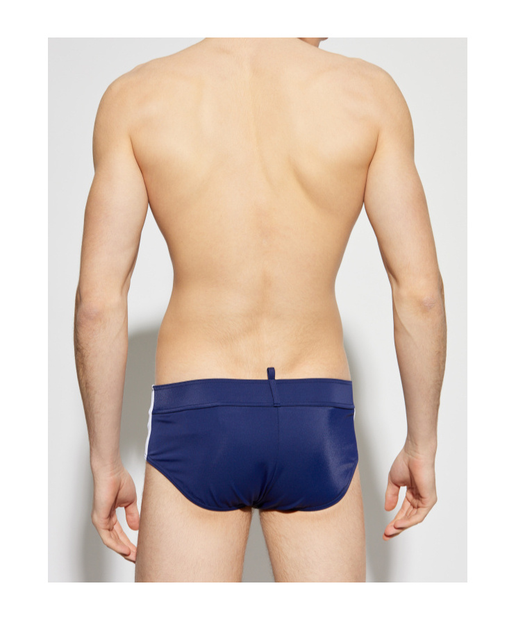 Shop Dsquared2 Elastic Waist Swimming Trunks In Blue