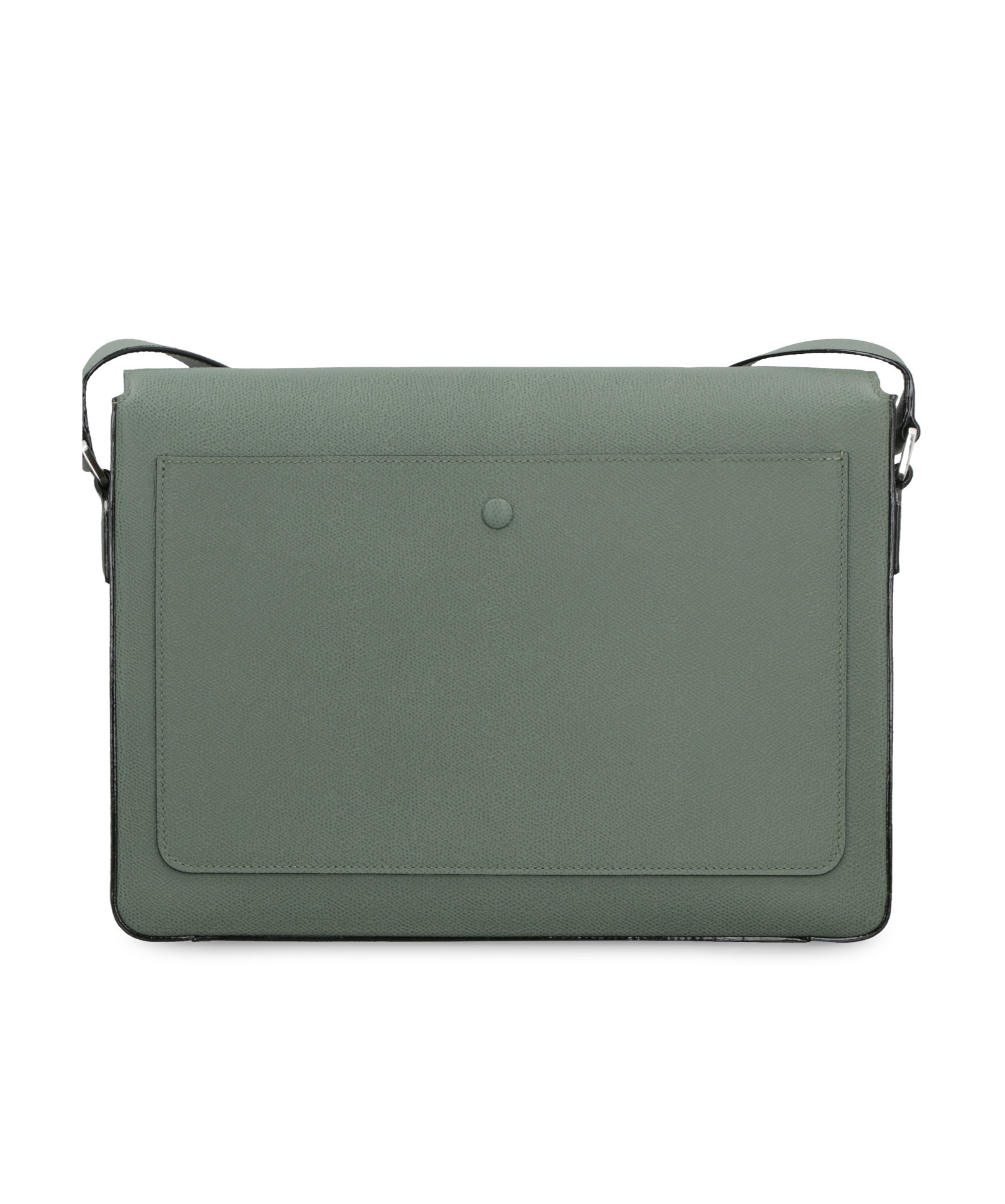 Shop Valextra V-line Foldover-top Messenger Bag In Gray