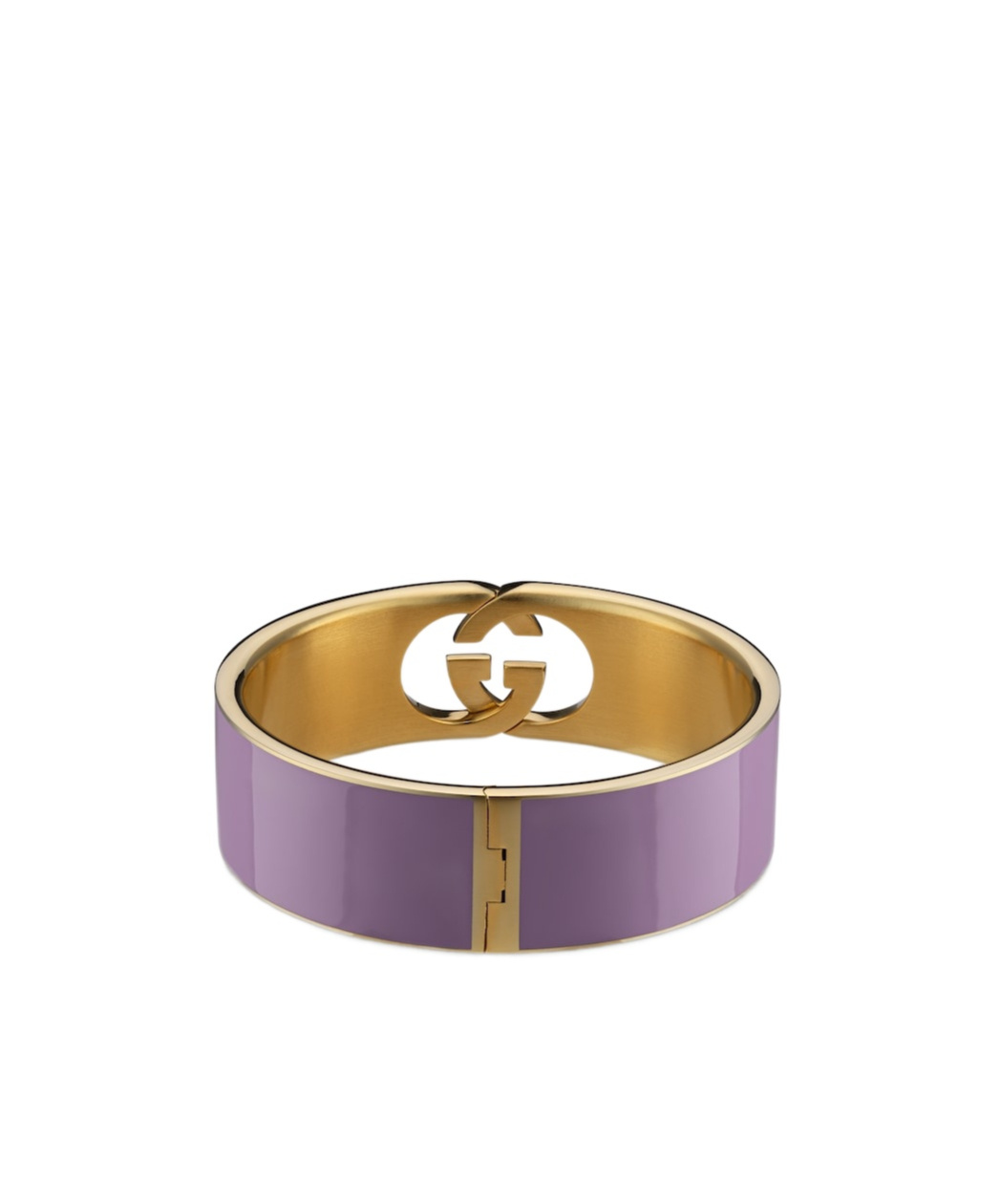 Gucci Interlocking Enamel Cuff Bracelet In Purple