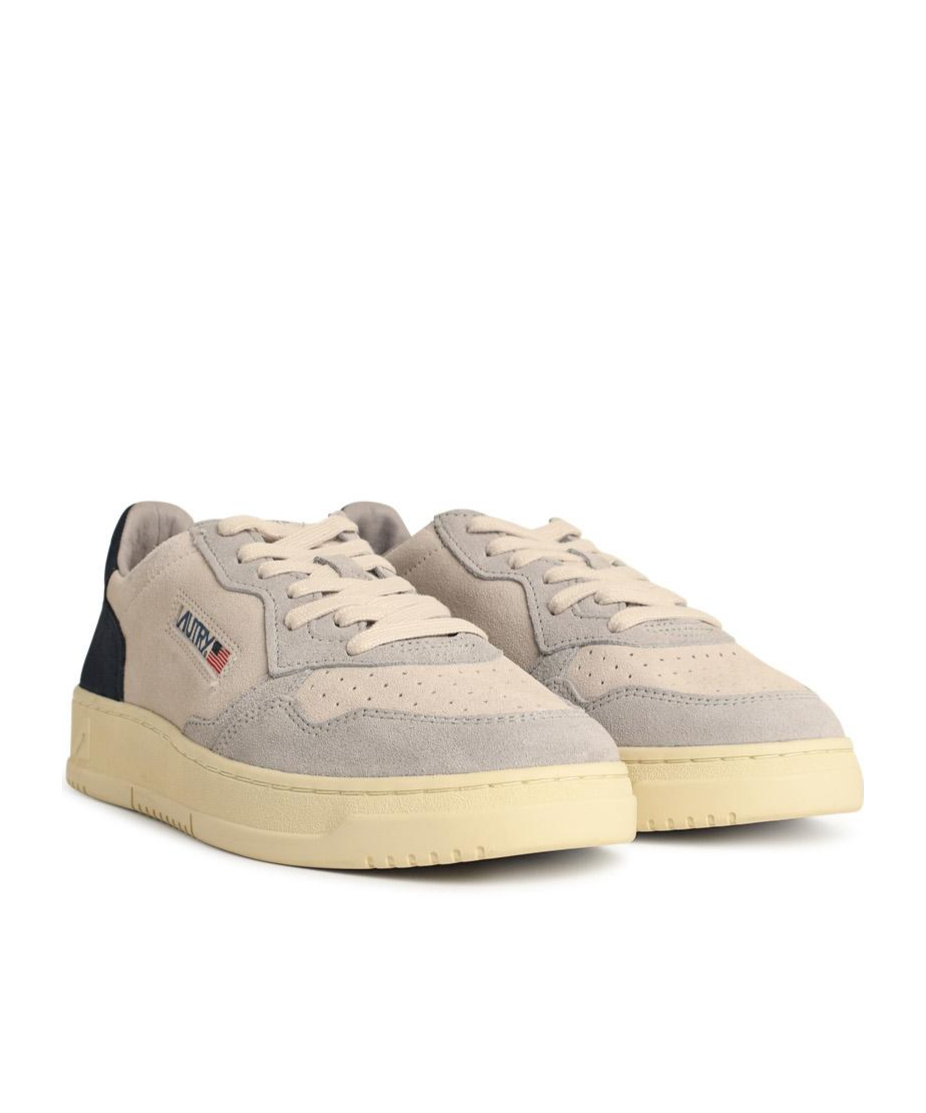 Autry Low-top Sneakers With Suede And Leather Accents In Nude