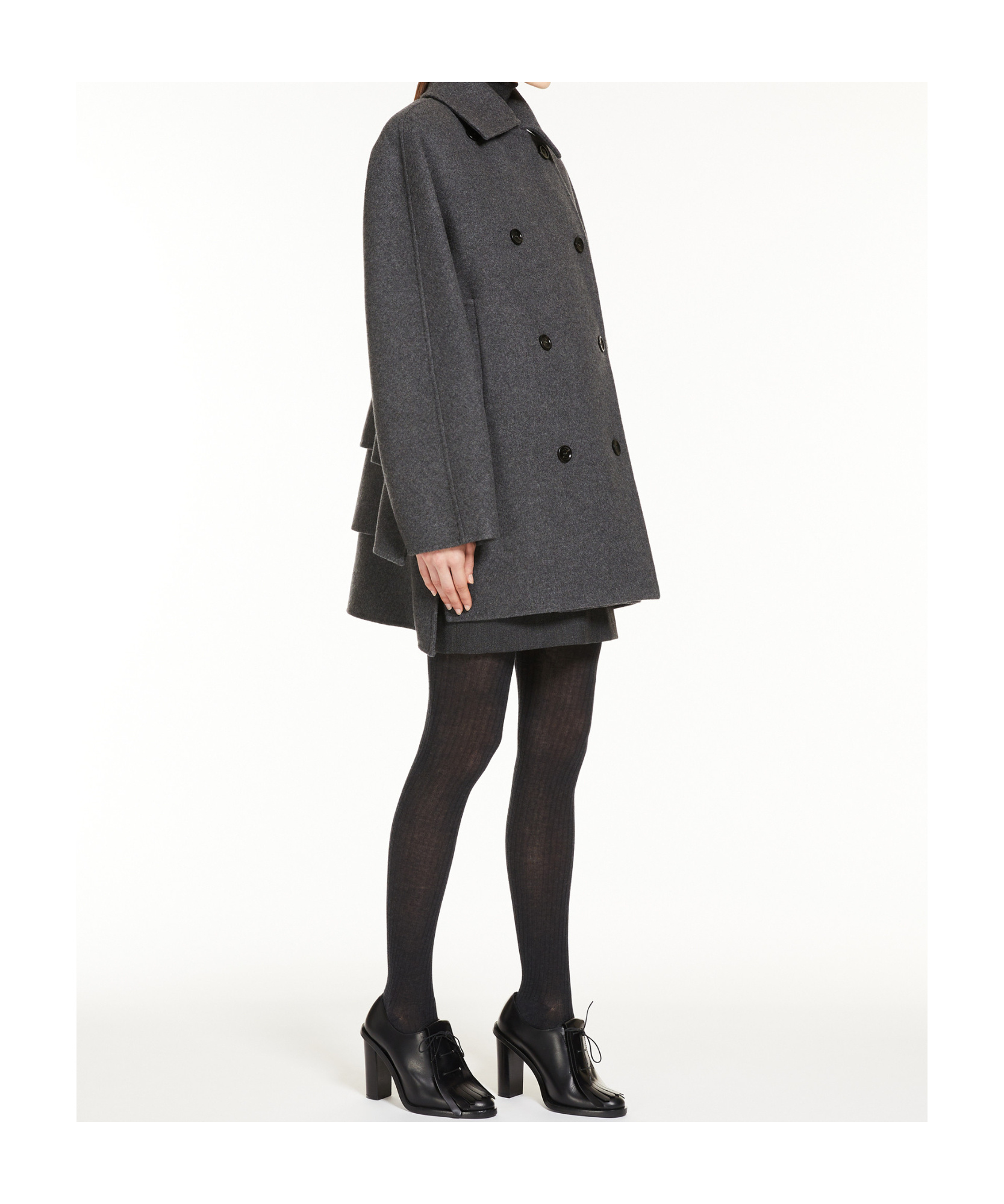 Max Mara Wool Gabardine Mini Skirt In Black