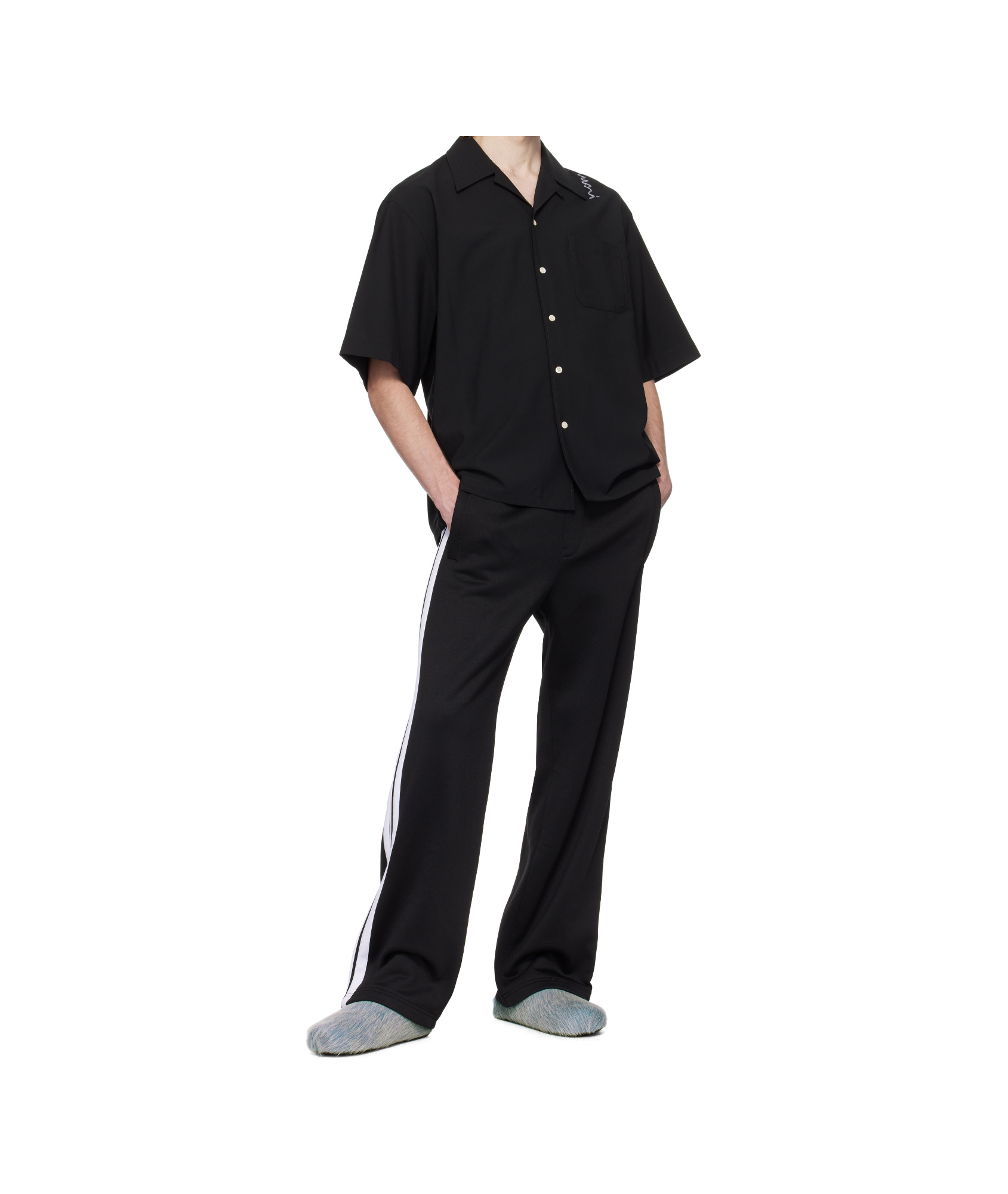 Marni Black Nylon Blend Sweatpants In Black