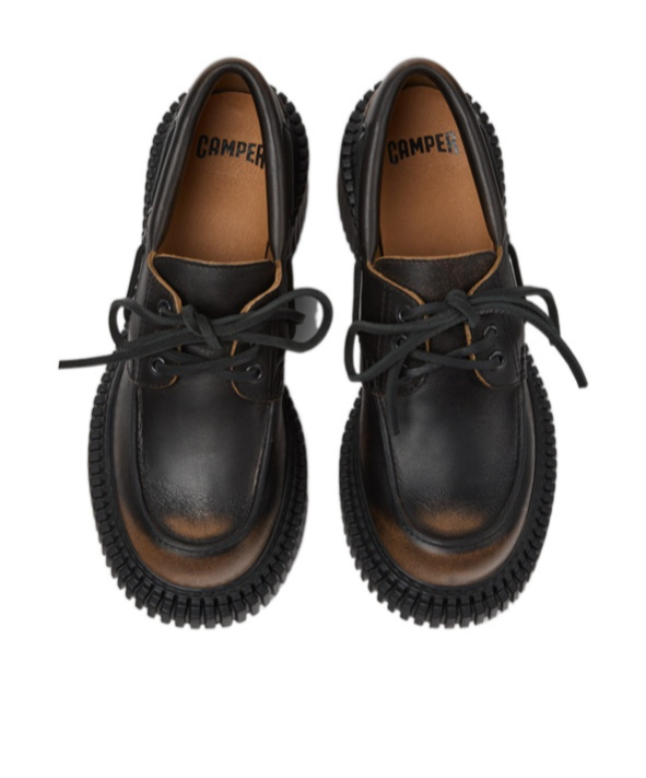 Camper Black Leather Moccasins For Women. In Black