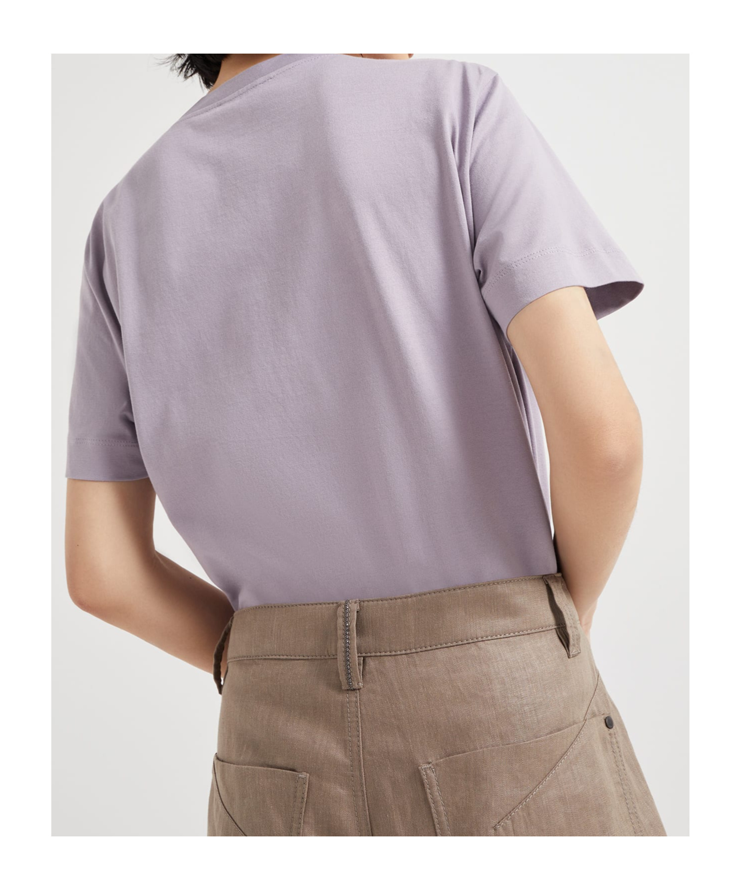 Brunello Cucinelli Wide-leg Casual Pants In Brown Grey