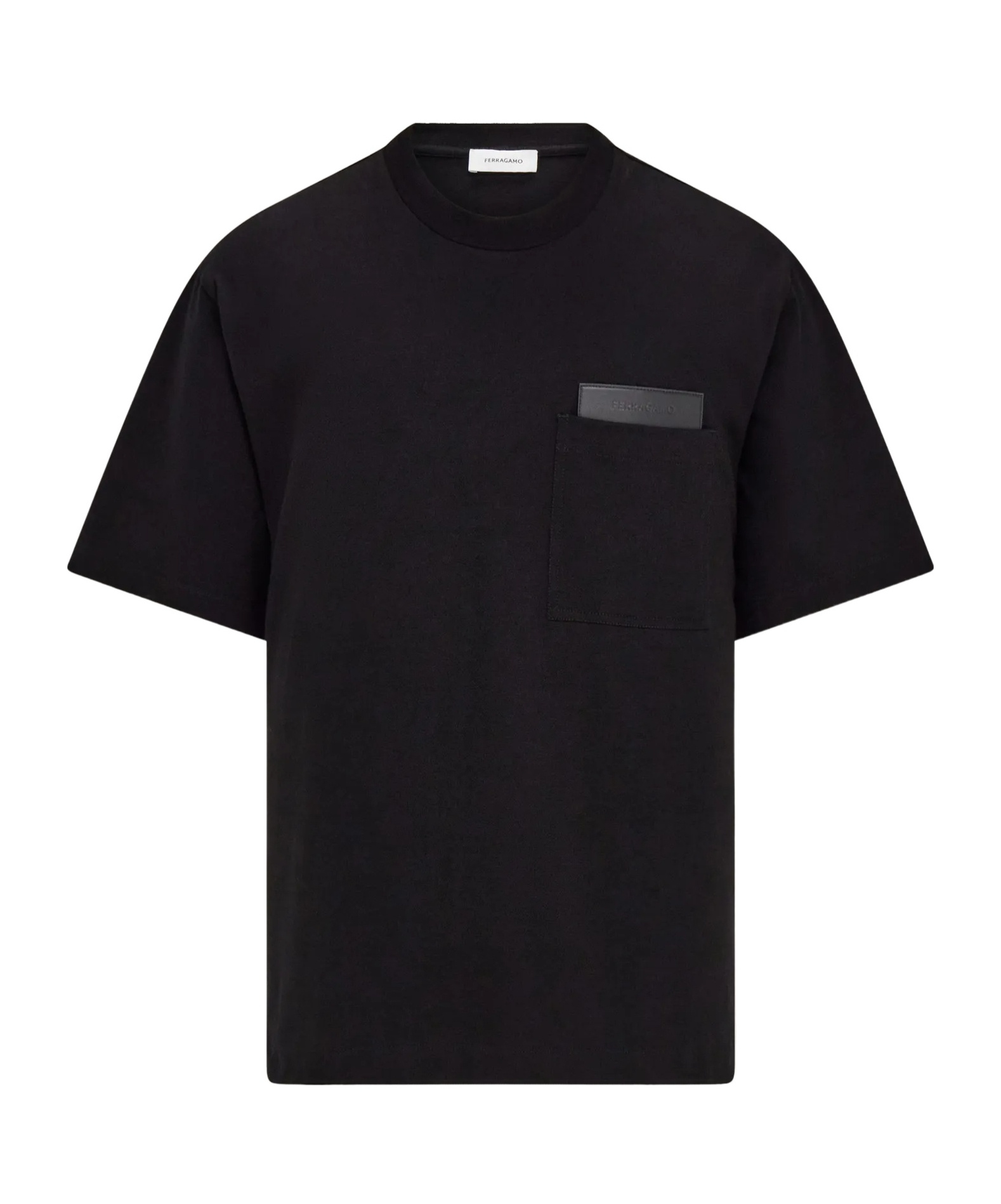 Ferragamo T-shirt With Pocket In Black