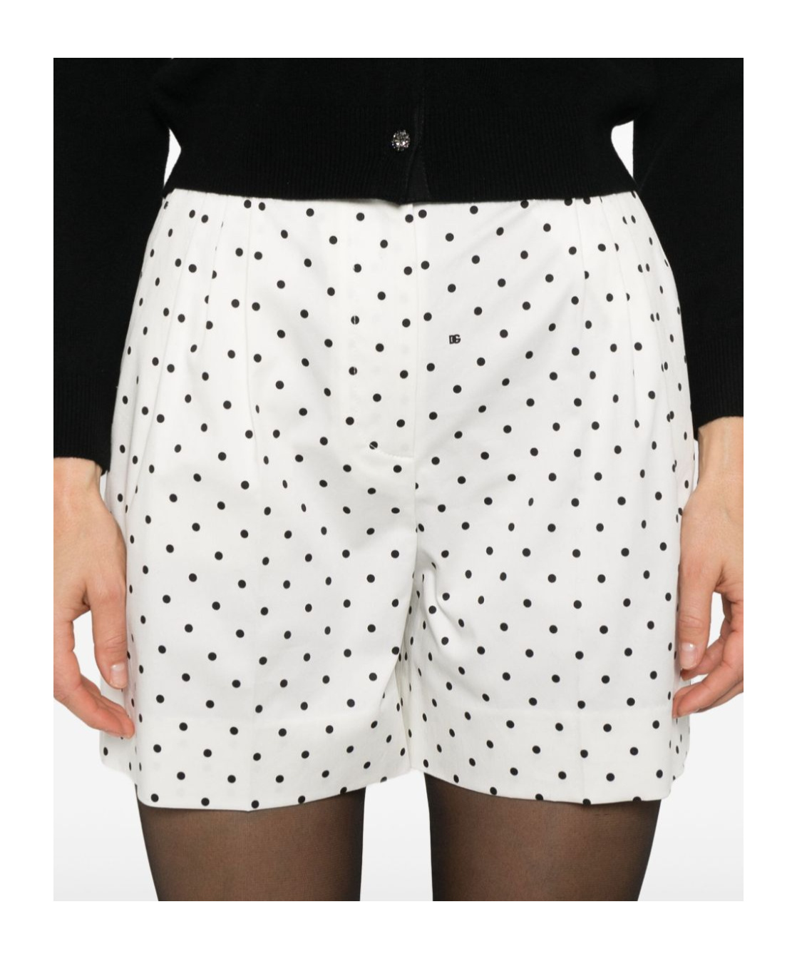 Dolce & Gabbana Polka-dot Shorts In White