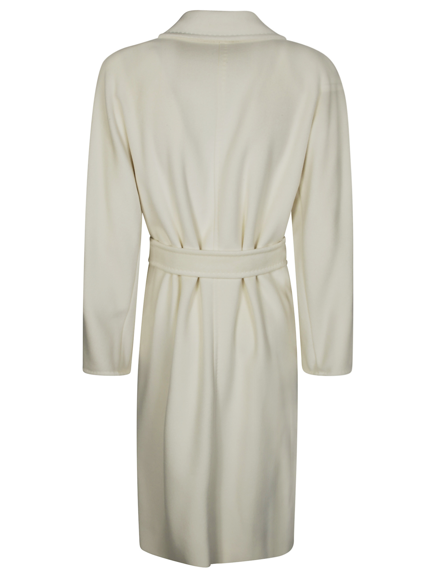 Max Mara Double-breasted Belted Coat Long Sleeves In Gray