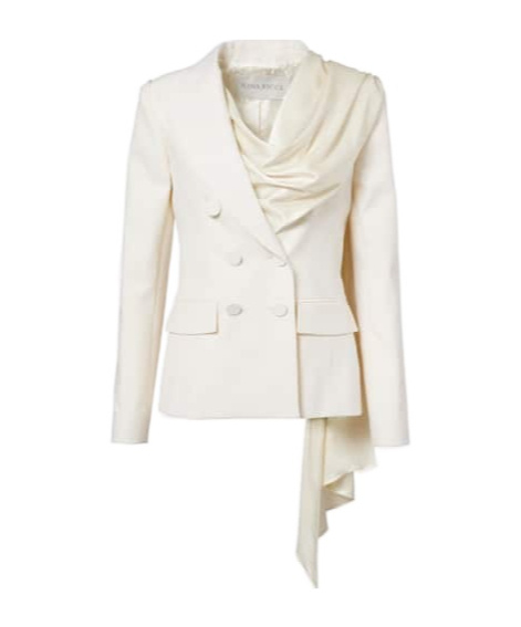 Nina Ricci Scarf-detail Virgin Wool Gabardine Blazer In White