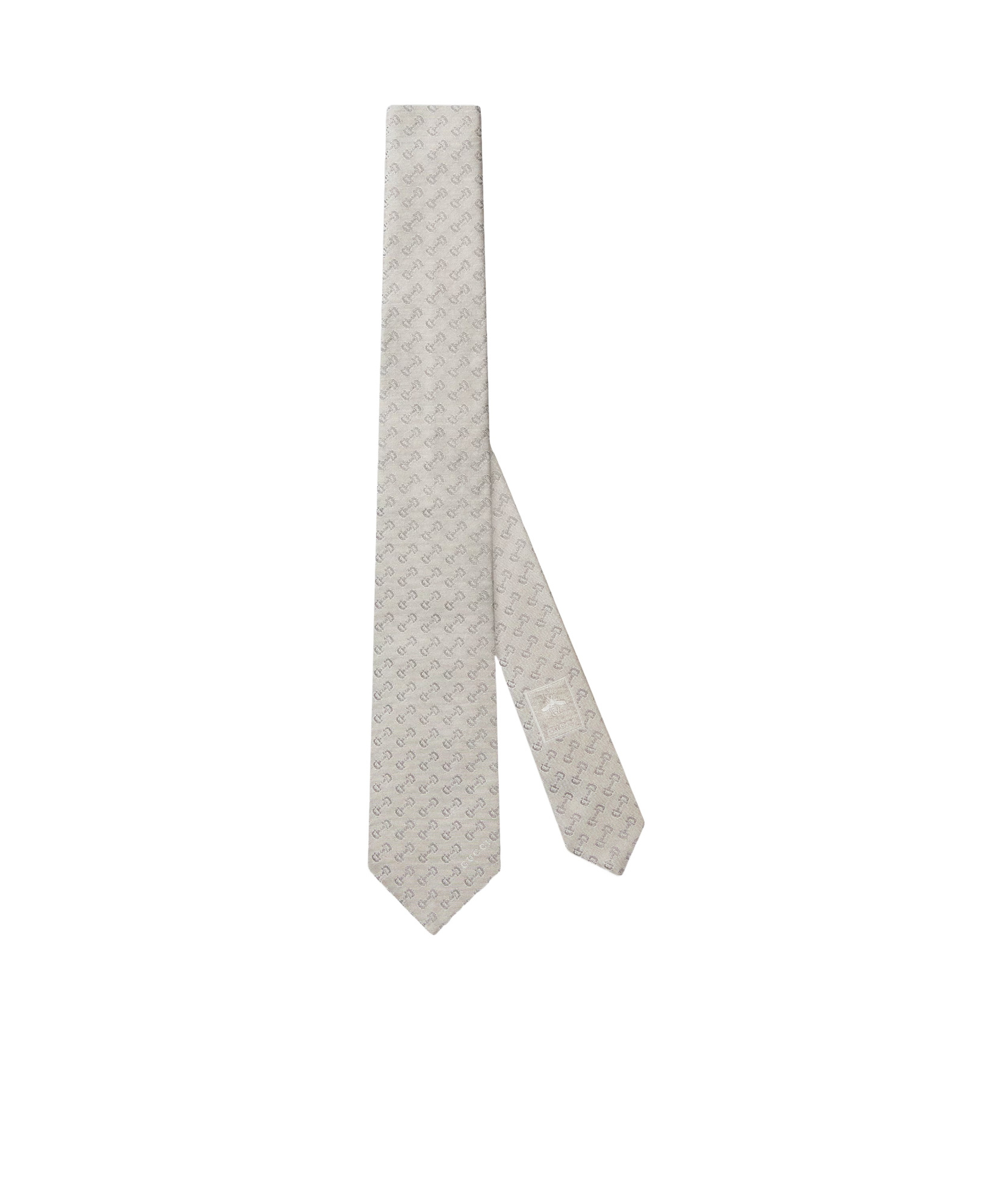 Gucci Silk Horsebit Tie In White