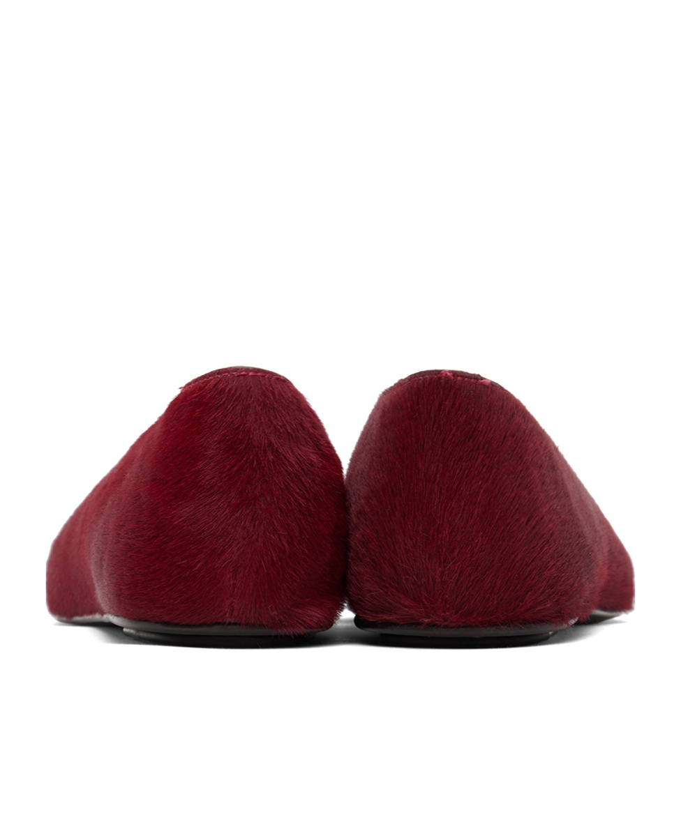 The Row Burgundy Eva Two Ballerina Flats In Brown