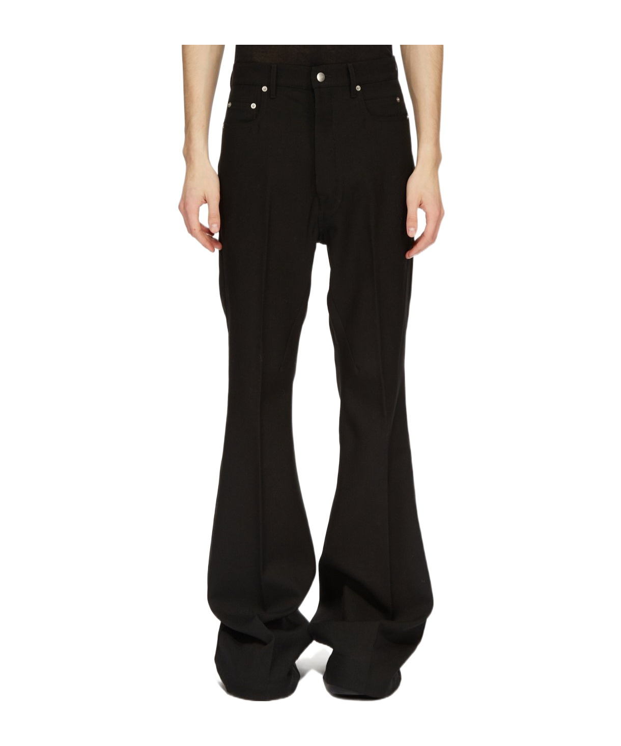 Rick Owens Bolan Virgin Wool Bootcut Trousers In Black