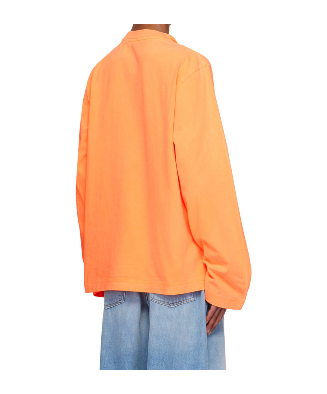 Acne Studios Orange Printed Long Sleeve T-shirt In Orange