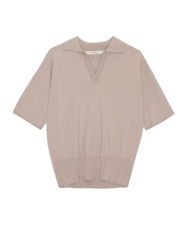 Remain Birger Christensen Short-sleeved Polo Sweater In Brown