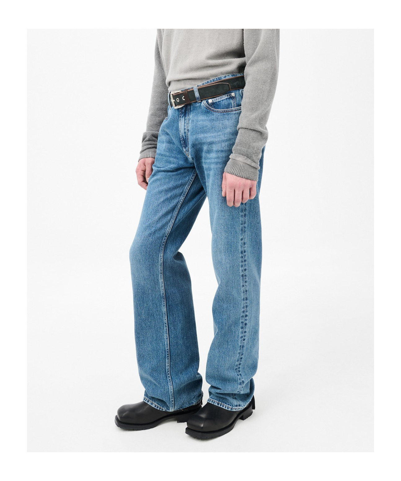 Our Legacy Belt Loop Denim Trousers In Blue