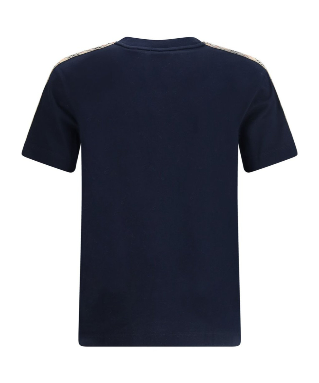 Burberry Ekd Embroidered Checked-band T-shirt In Black