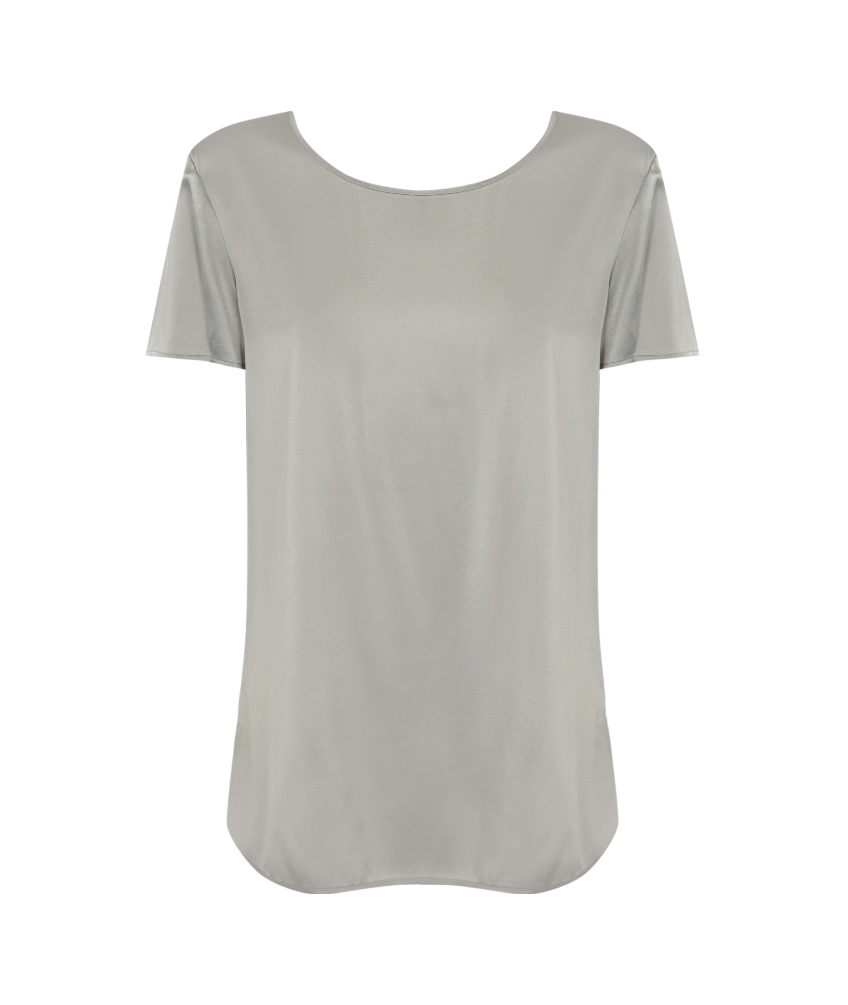 Max Mara Cortona Blouse In Silk Satin In Gray