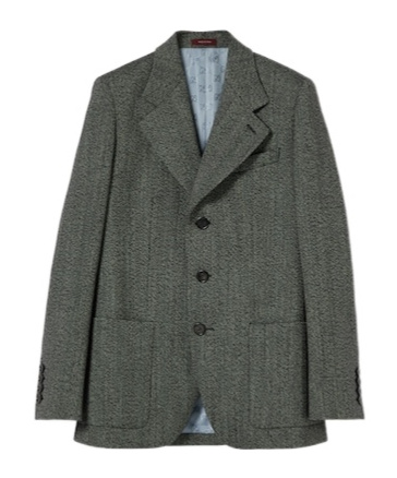 Gucci Herringbone Wool Mouliné Jacket In Gray