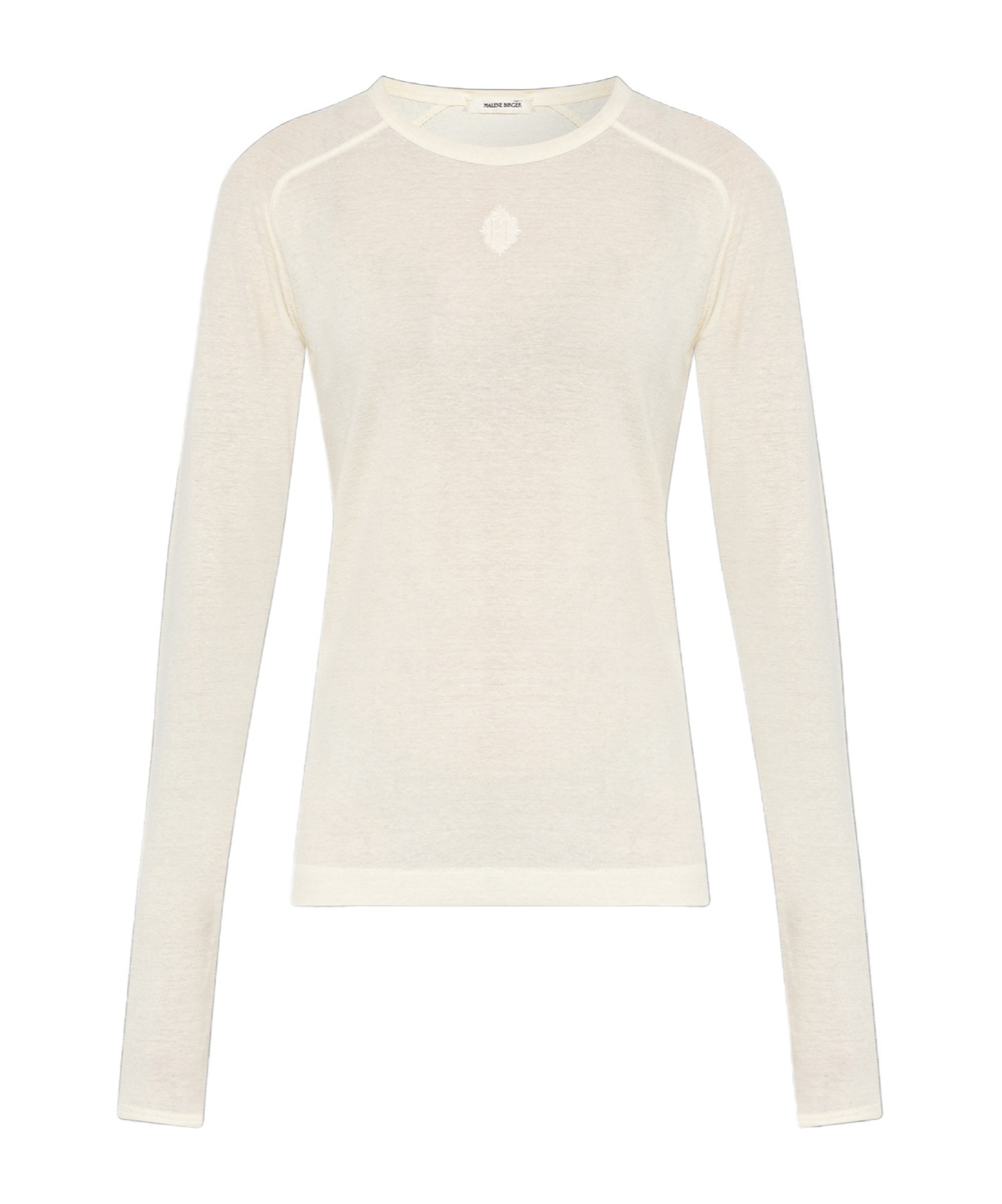 By Malene Birger Logo-embroidered Long-sleeve Top In Neutral