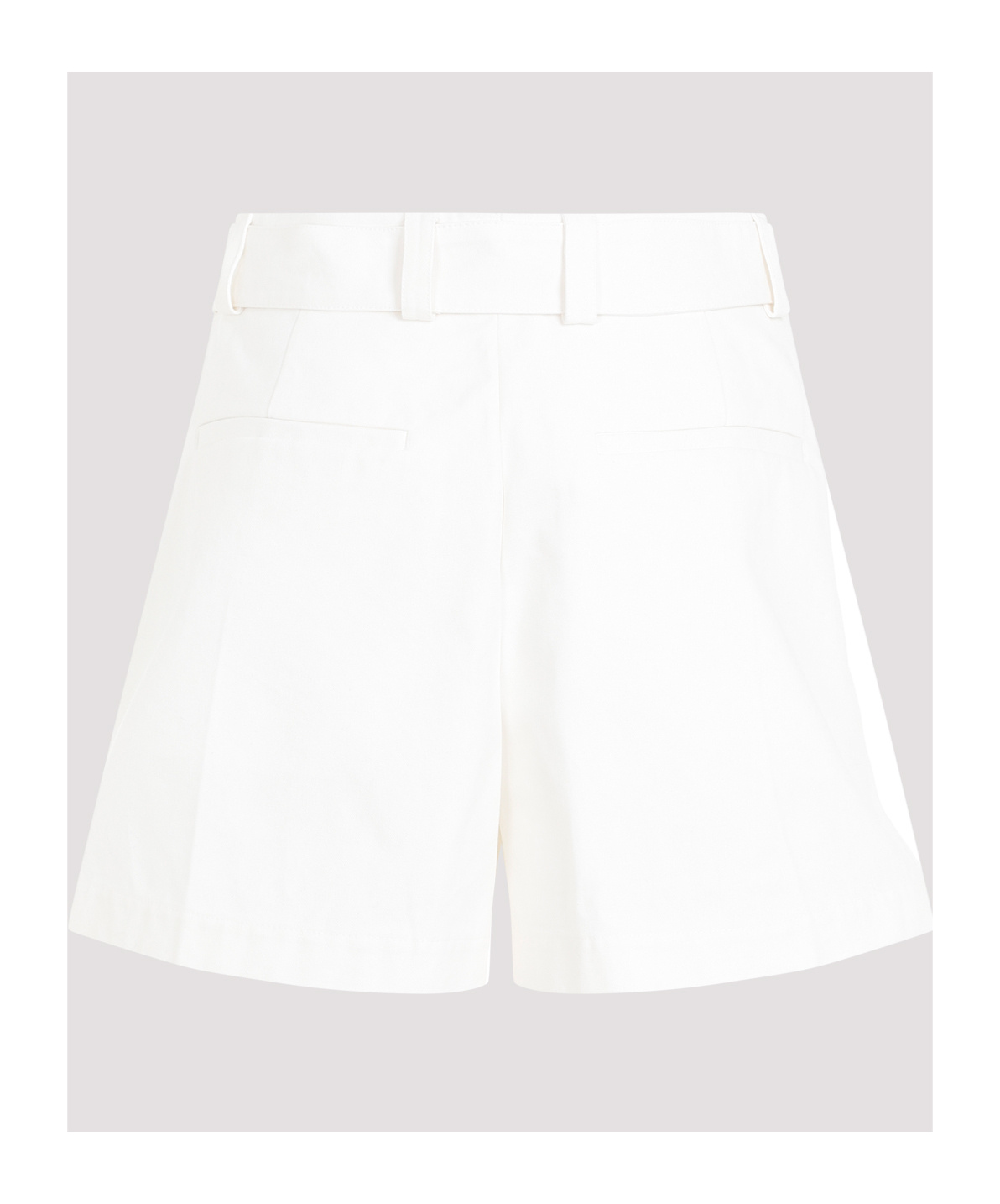 Jil Sander Flared Buckle Belt Shorts In White