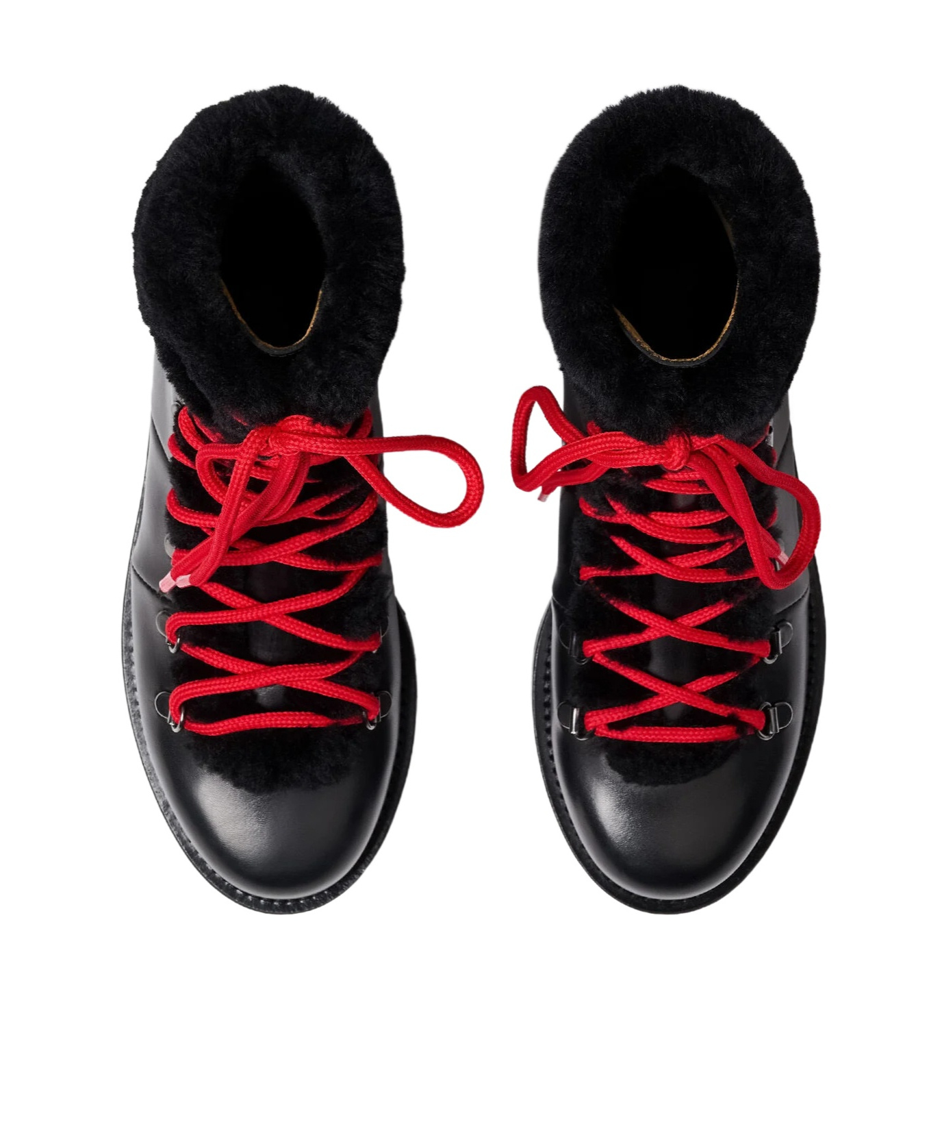 Scarosso Lace-up Shearling Boots In Black