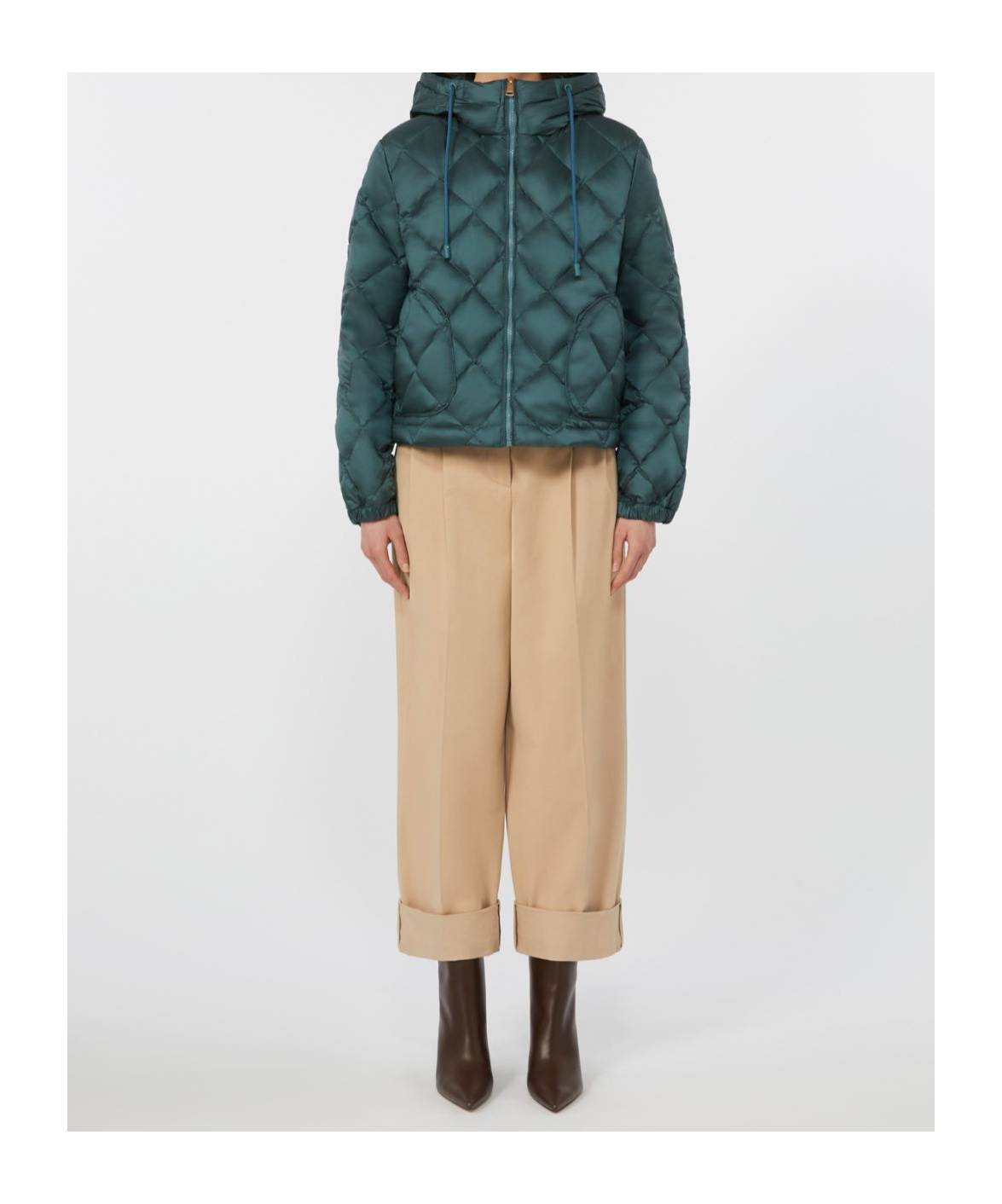 Weekend Max Mara Eris Quilted Jacket Denim In Green