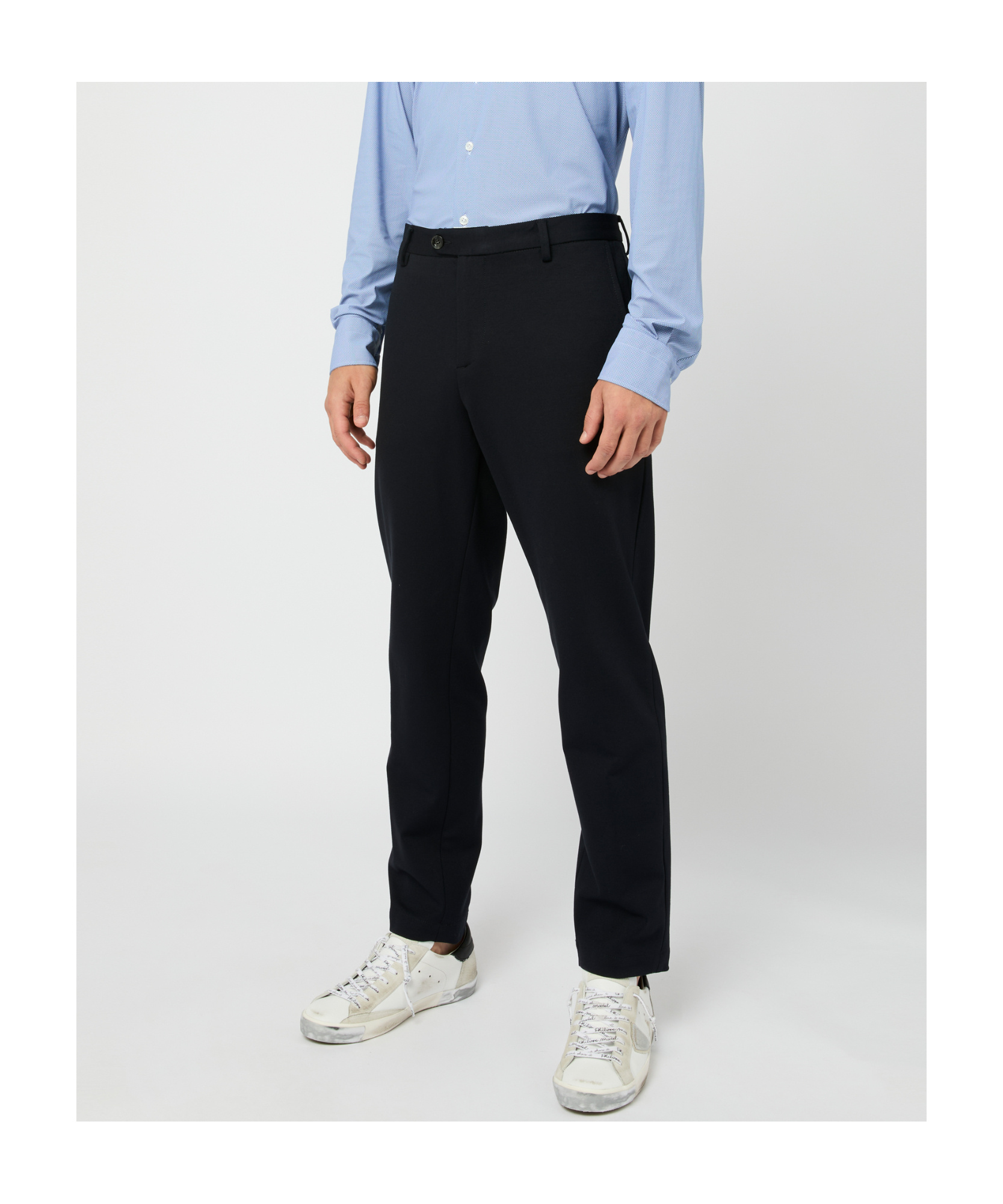 Officina 36 Belt-loop Casual Pants In Black