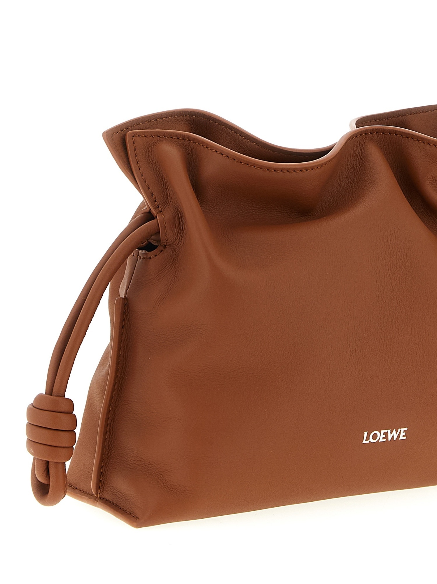 Loewe Mini Flamenco Clutch Bag In Brown