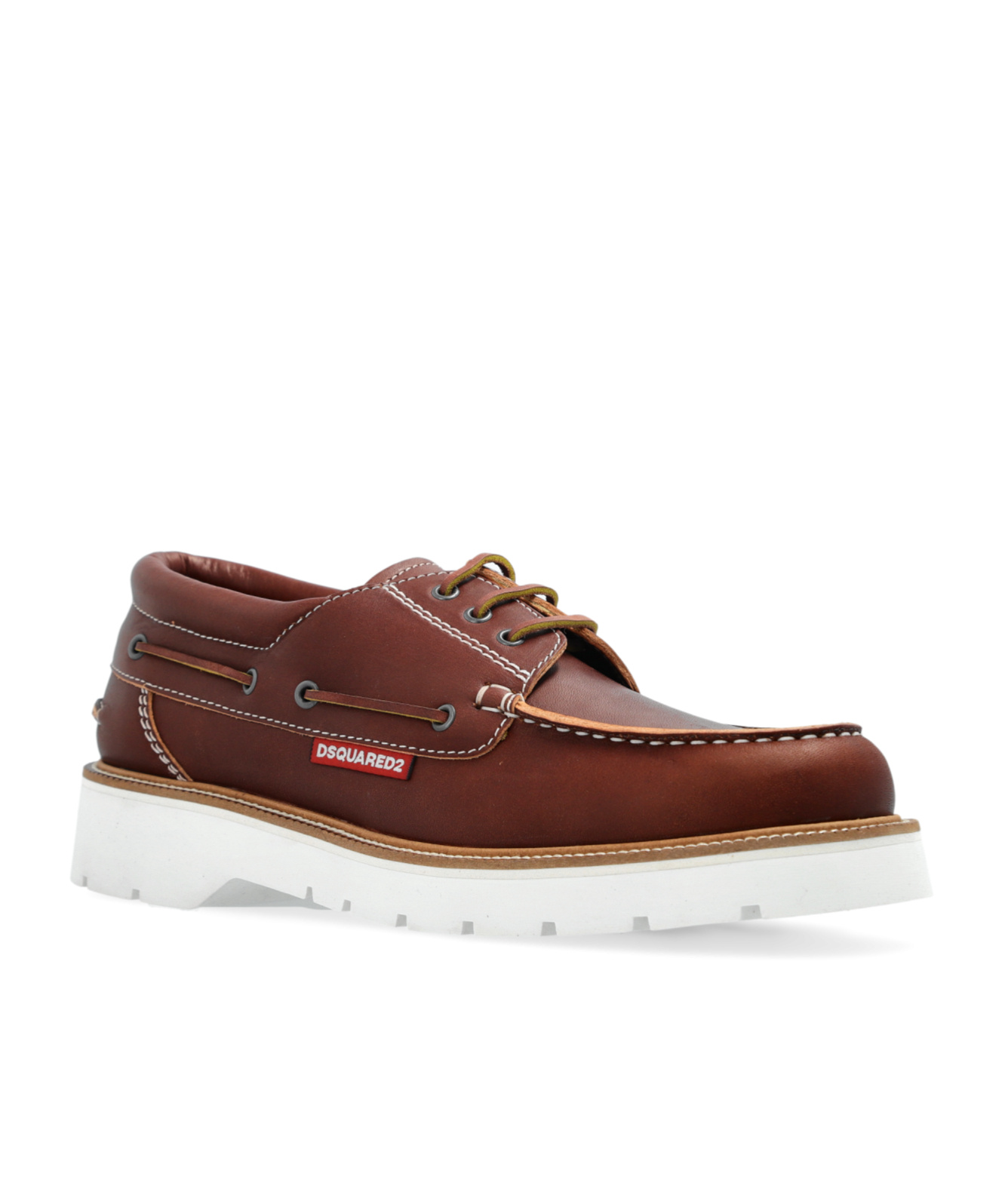 Dsquared2 Round Head Business Casual Shoes In Brown