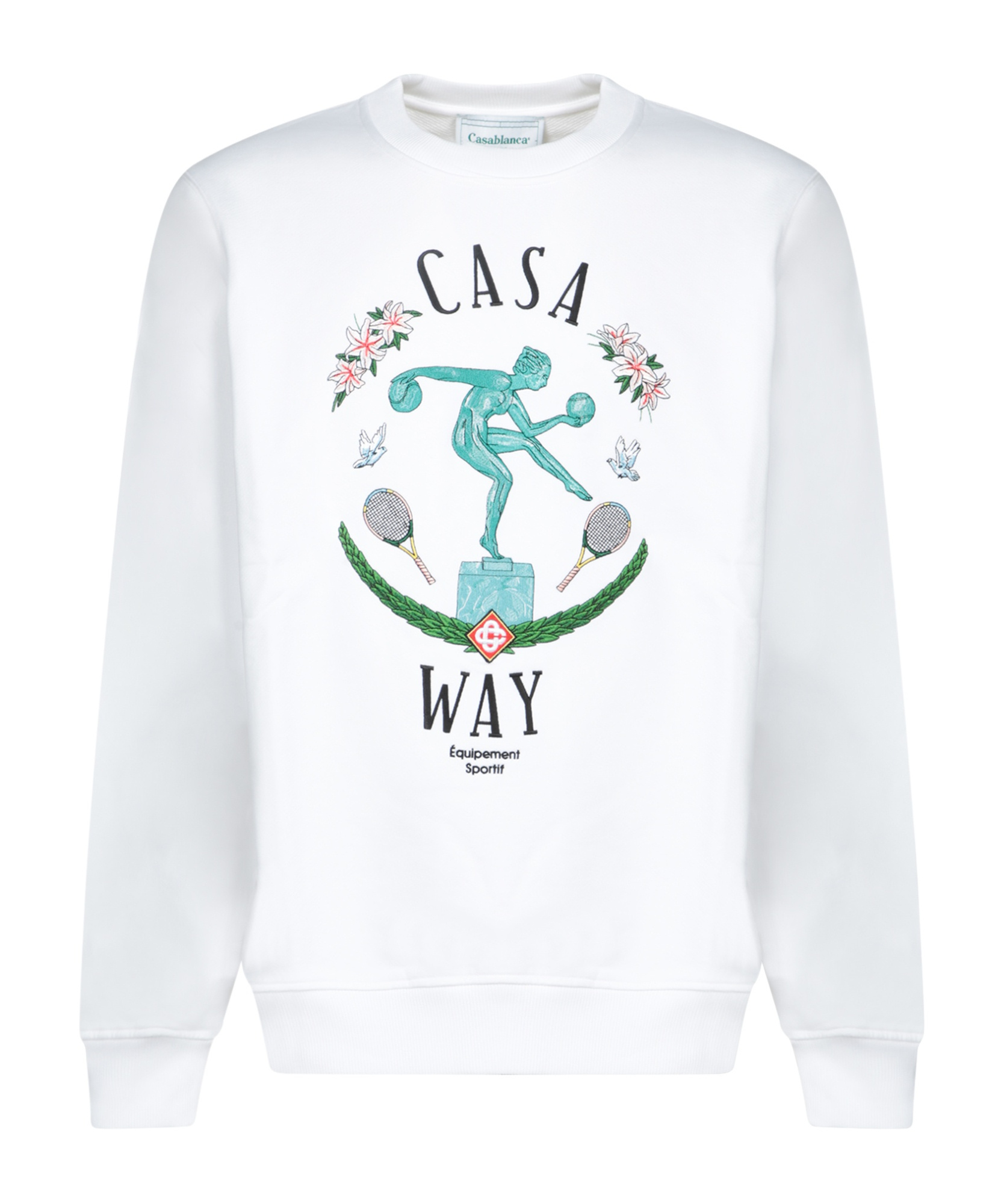 Casablanca Statue En Marbre Sweatshirt With Embroidery In White