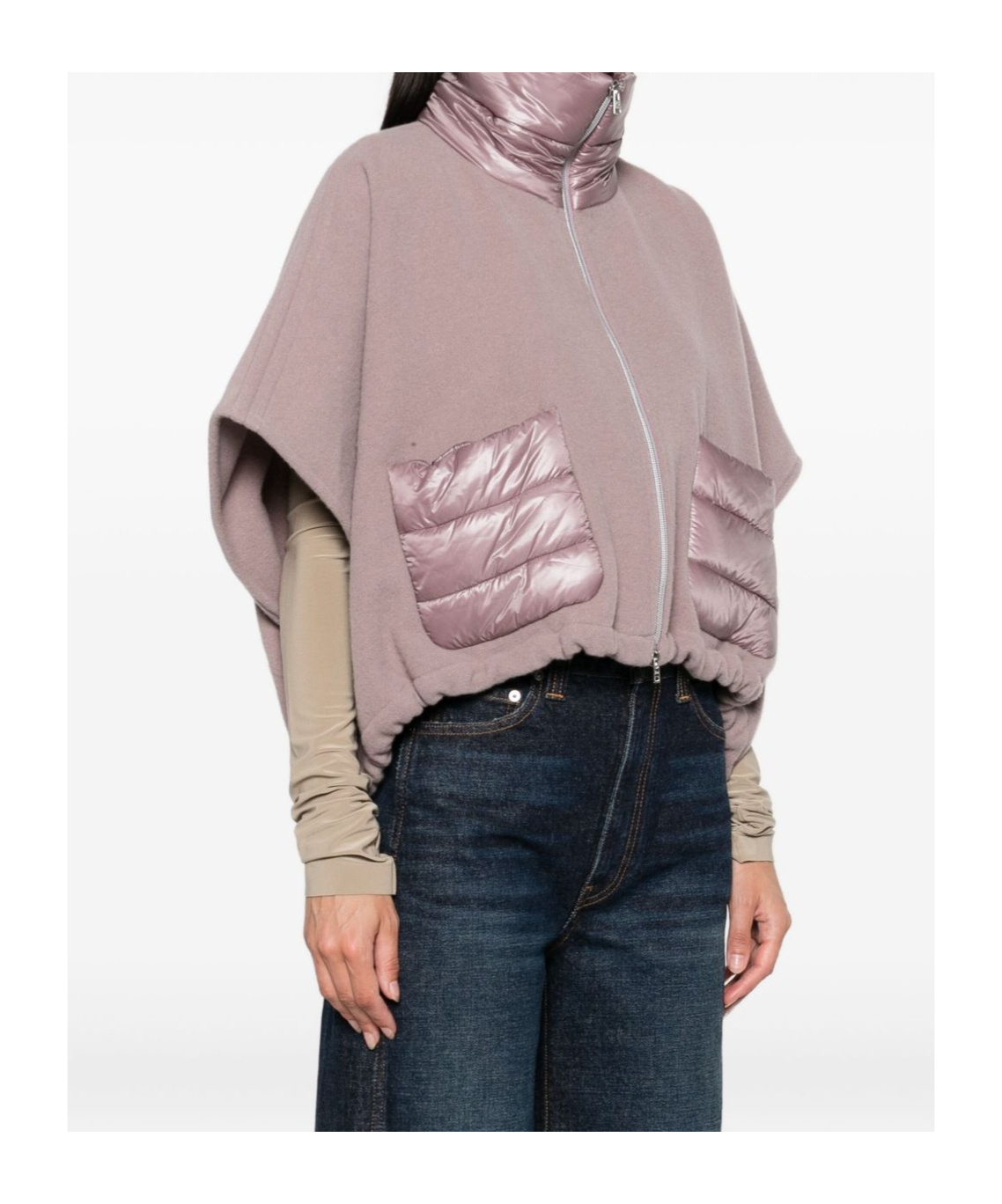 Herno Quilted-pocket Fleece Jacket In Purple