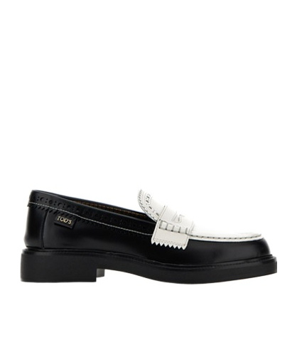 Tod's Brogue-trim Leather Loafers In Black