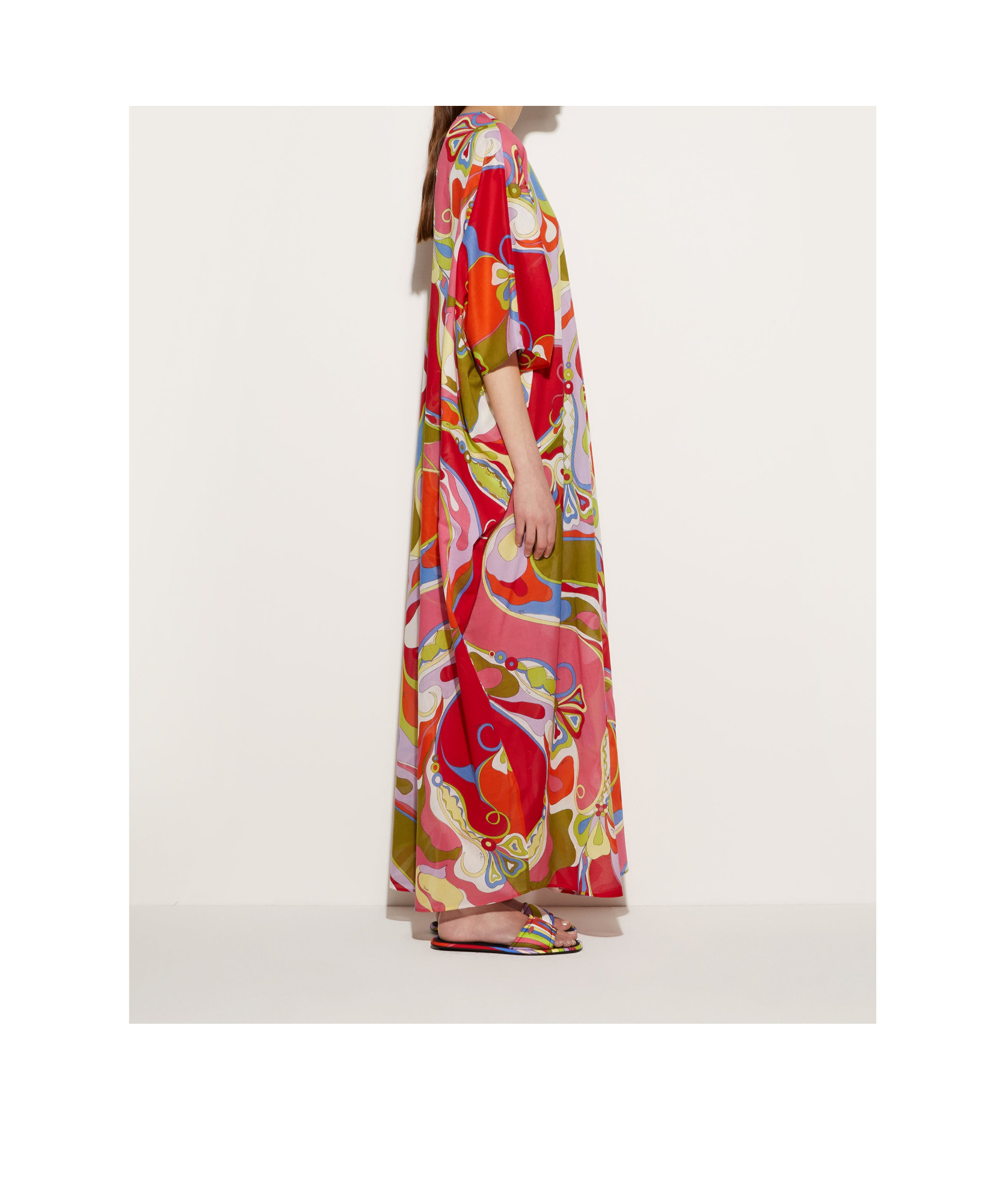 Pucci Orchidee-print Kaftan In Multicolor