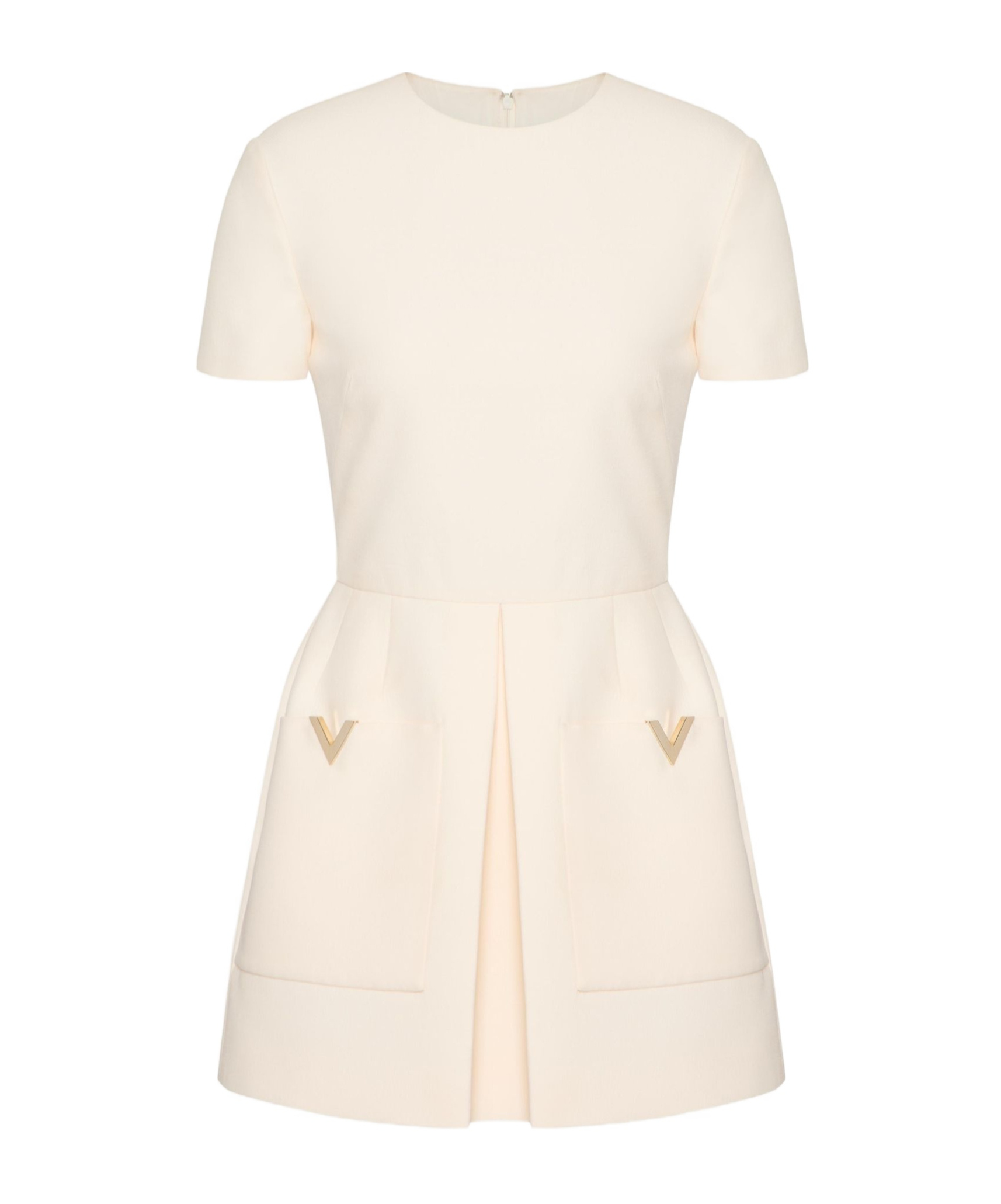 Valentino Logo Round-neck Dress In White