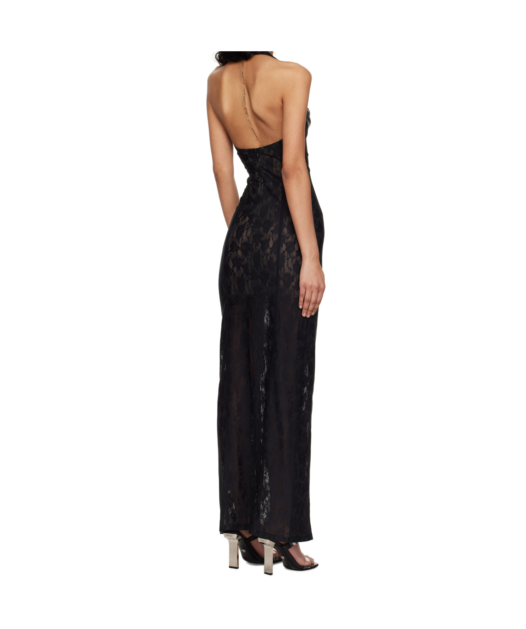 Misbhv Black Stella Lace Maxi Dress In Black