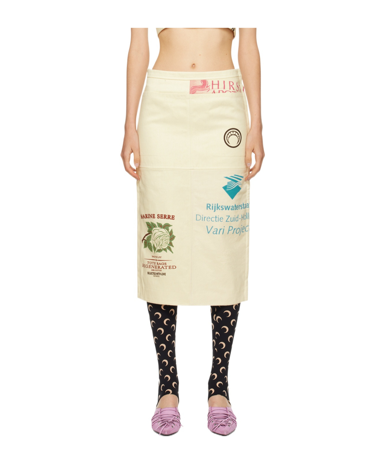 MARINE SERRE ZIPPER POCKET SKIRT 