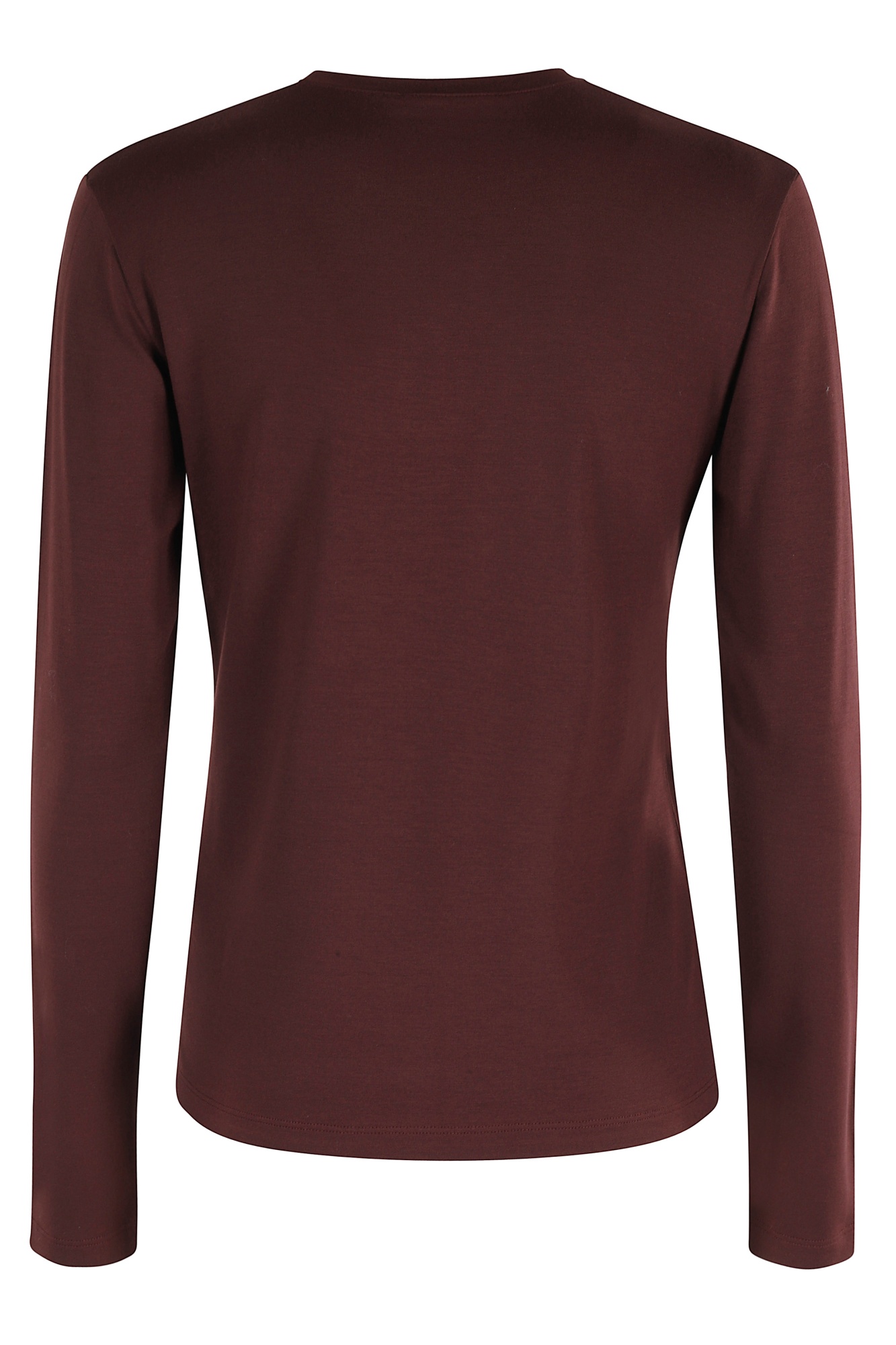 Seventy Long-sleeved Bordeaux T-shirt With Classic Crew Neckline In Red