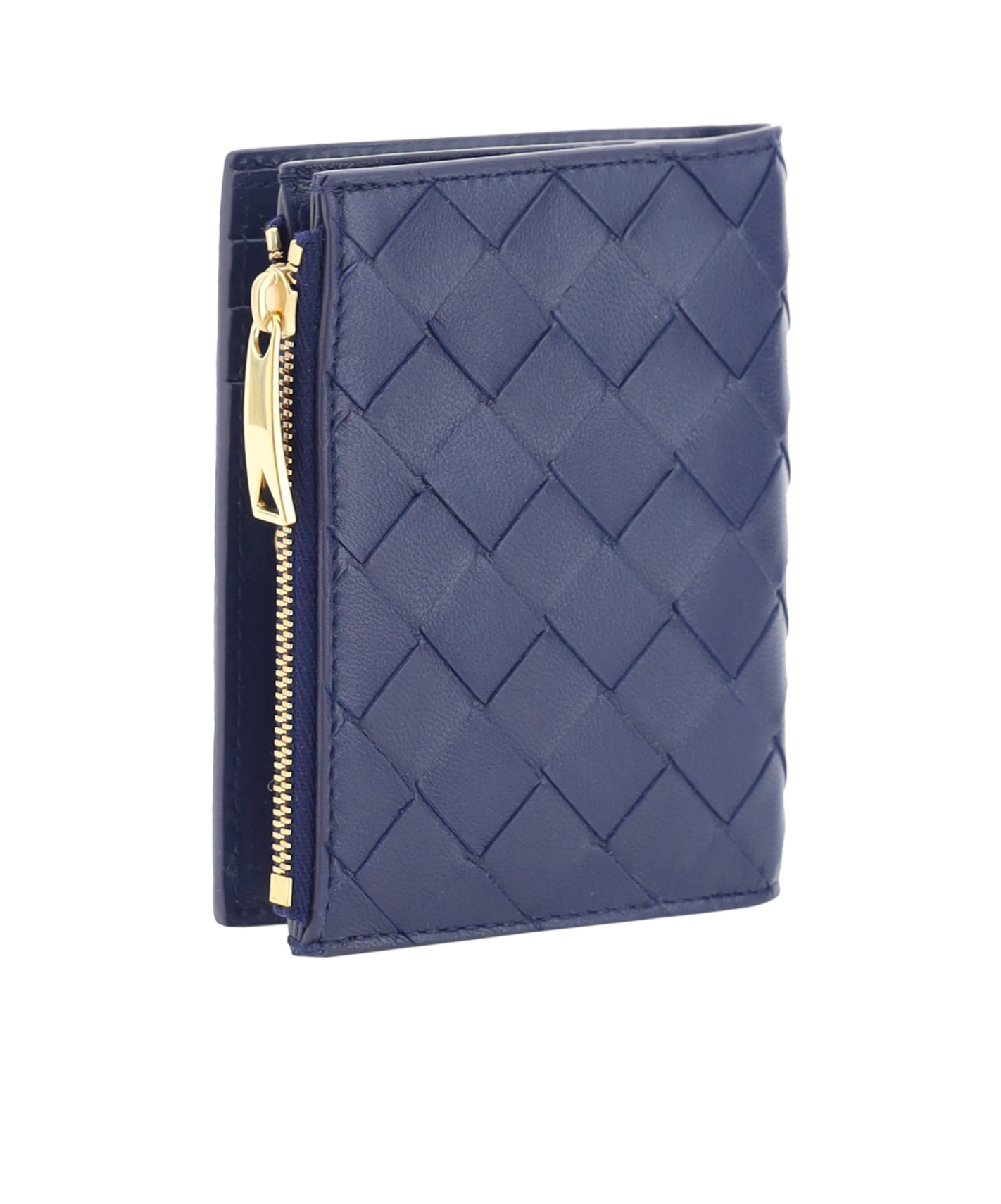 Bottega Veneta Double-fold Wallet In Blue