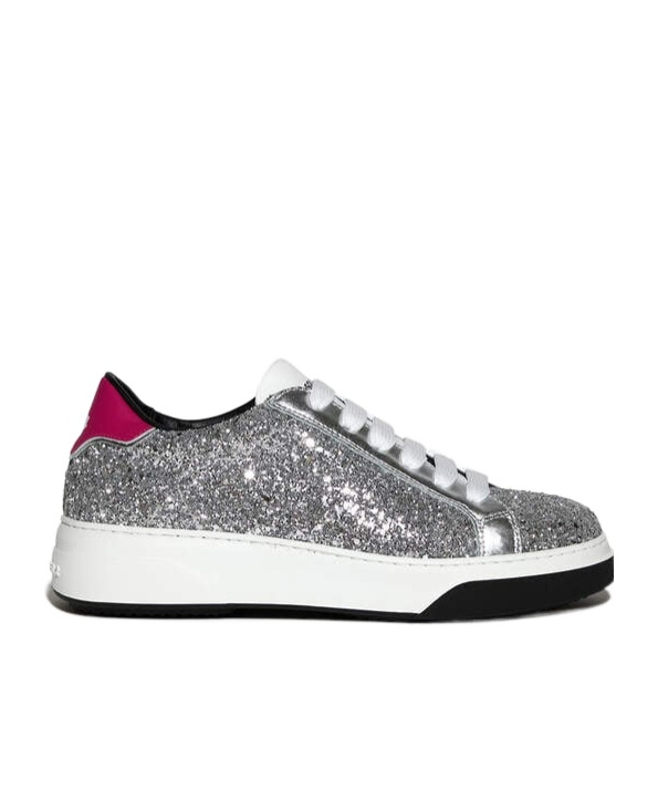 Dsquared2 Glittered Lace-up Sneakers In Gray
