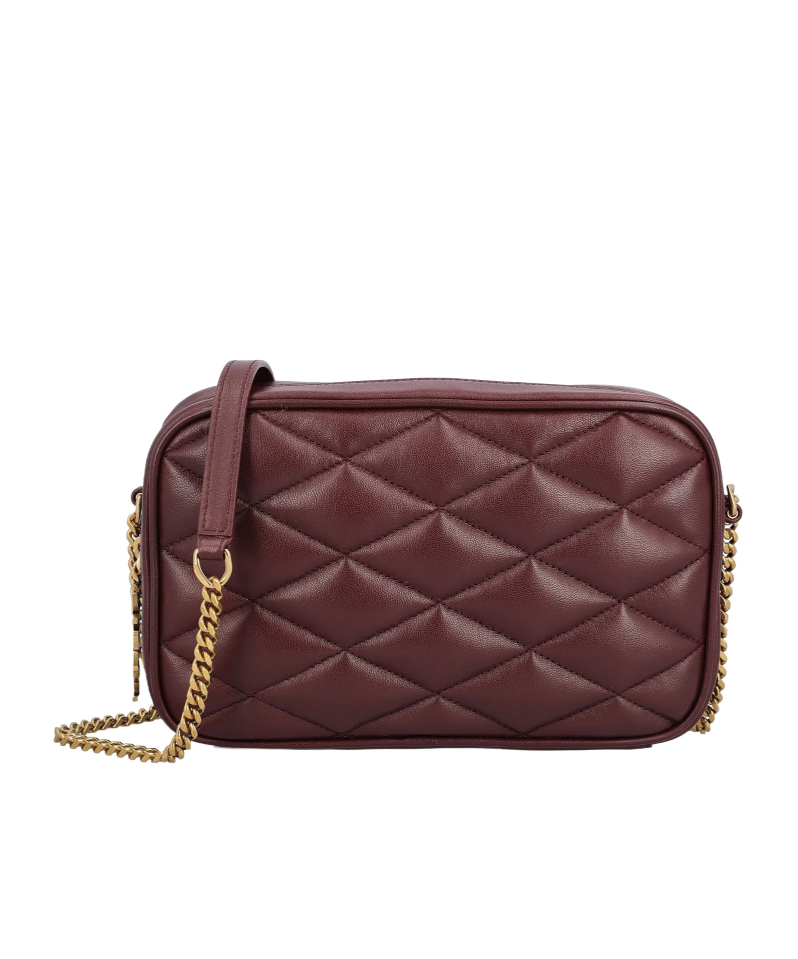 Saint Laurent Zipper Shoulder Bag In Red