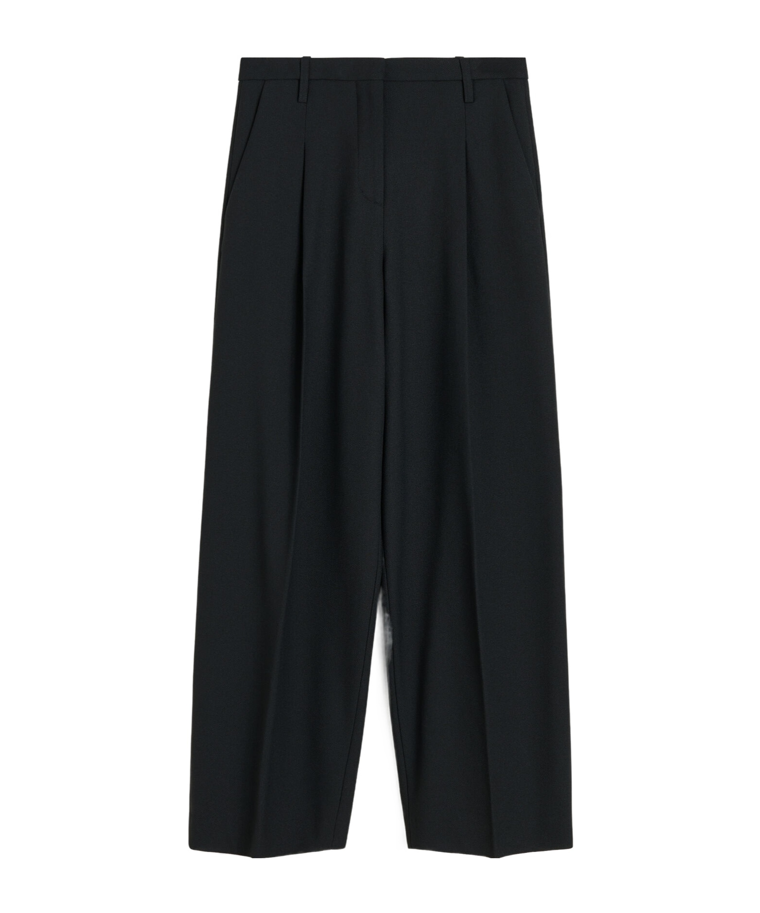By Malene Birger High-waisted Wide-leg Casual Pants In Black