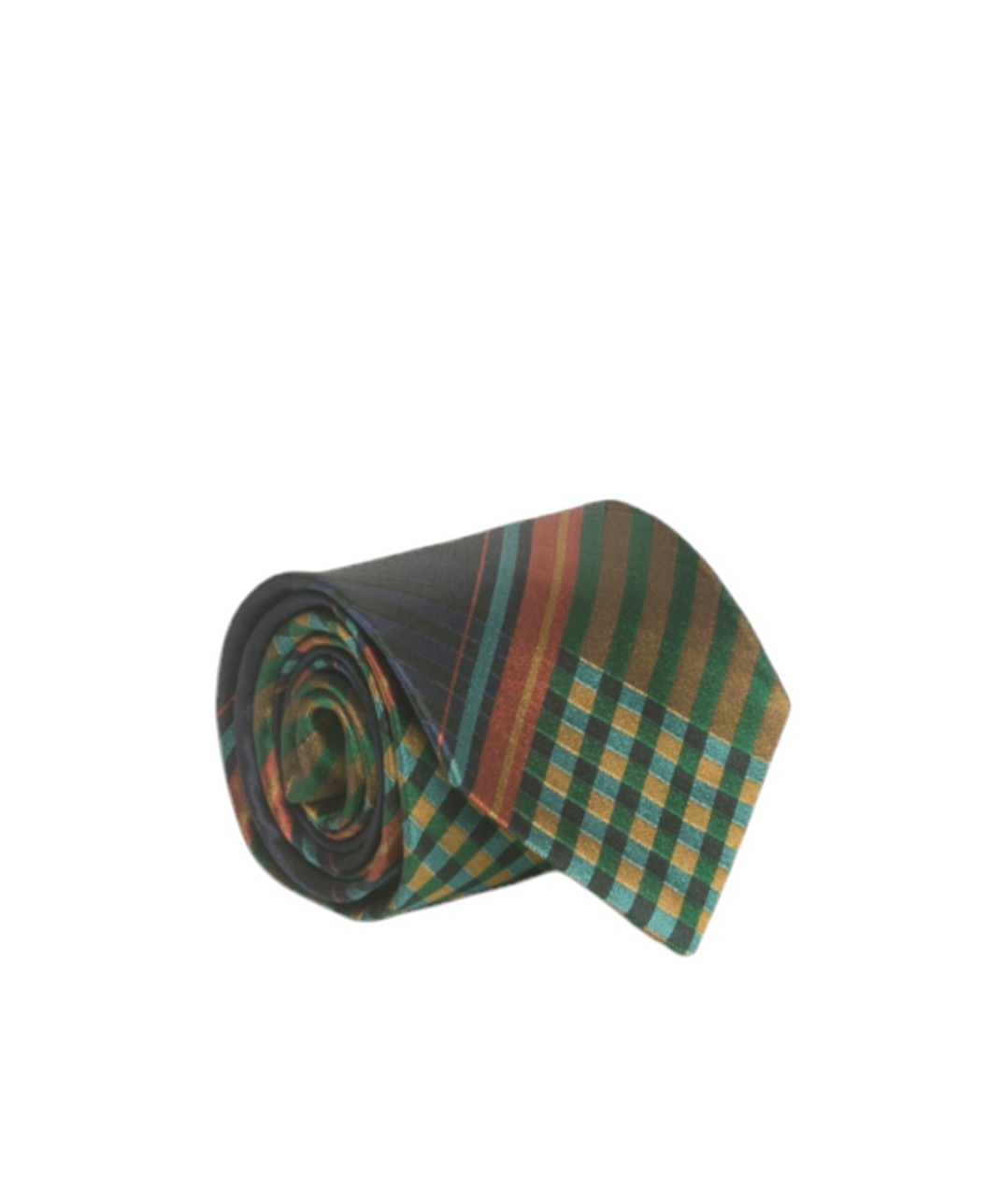 Vivienne Westwood Black & Multicolor Combat Tartan Tie In Green