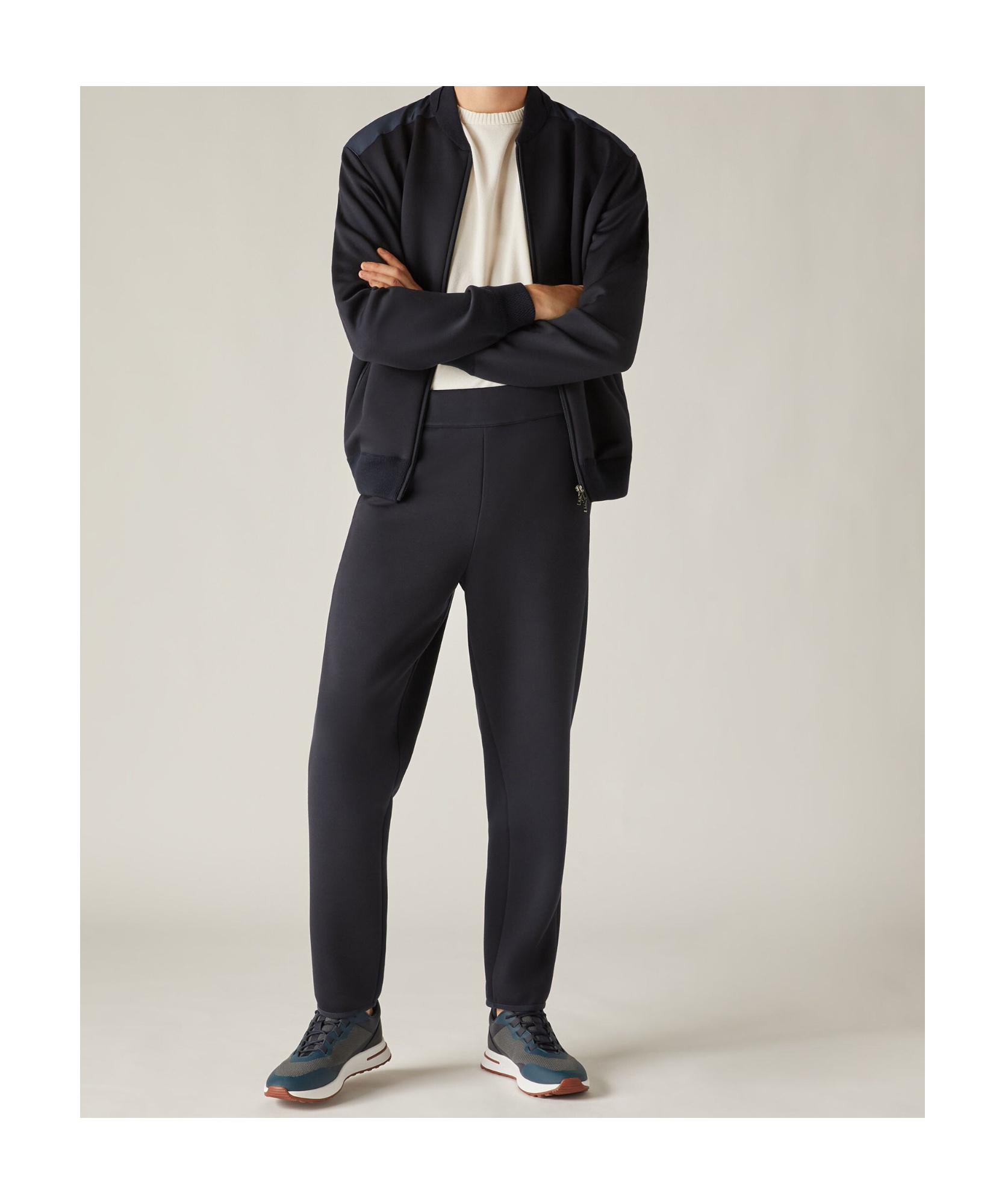 Loro Piana Zippered Casual Jacket In Navy Blue