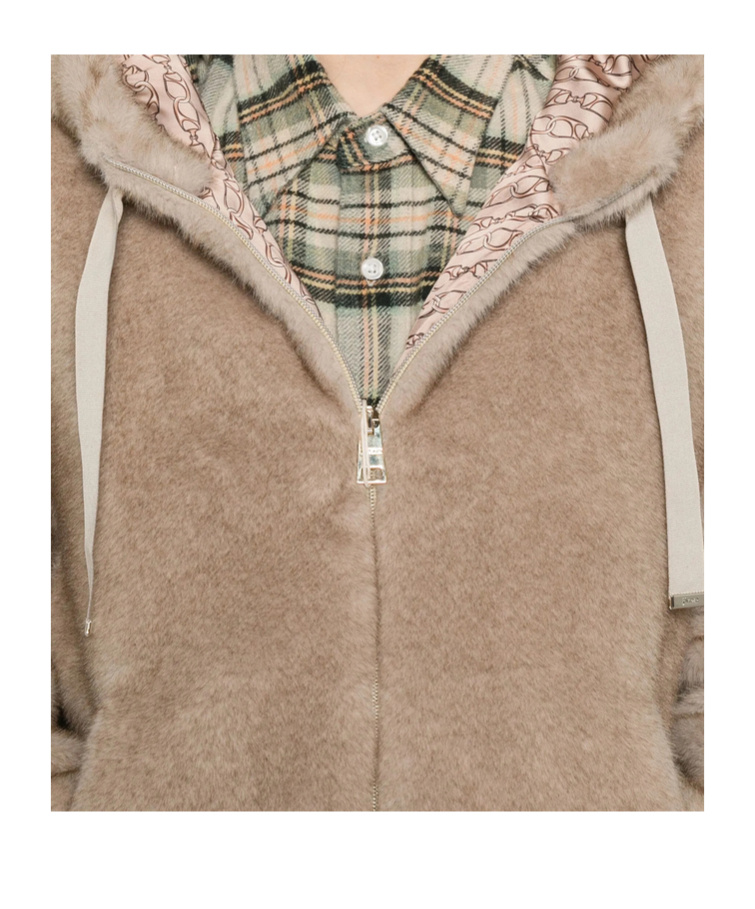 Herno Hooded Zip-up Jacket In Brown