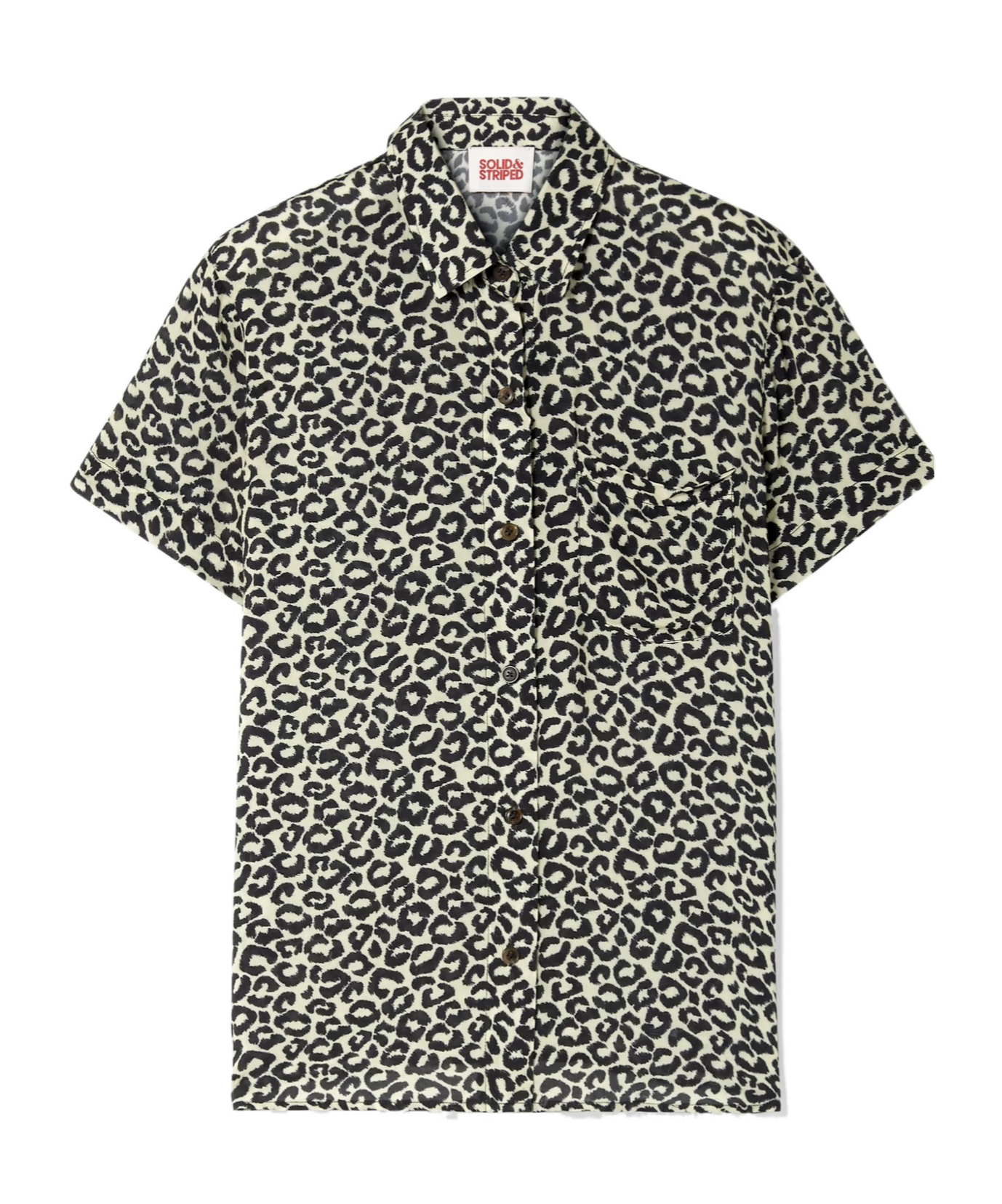 Solid & Striped Black And White Leopard Print Short-sleeve Shirt In Multi