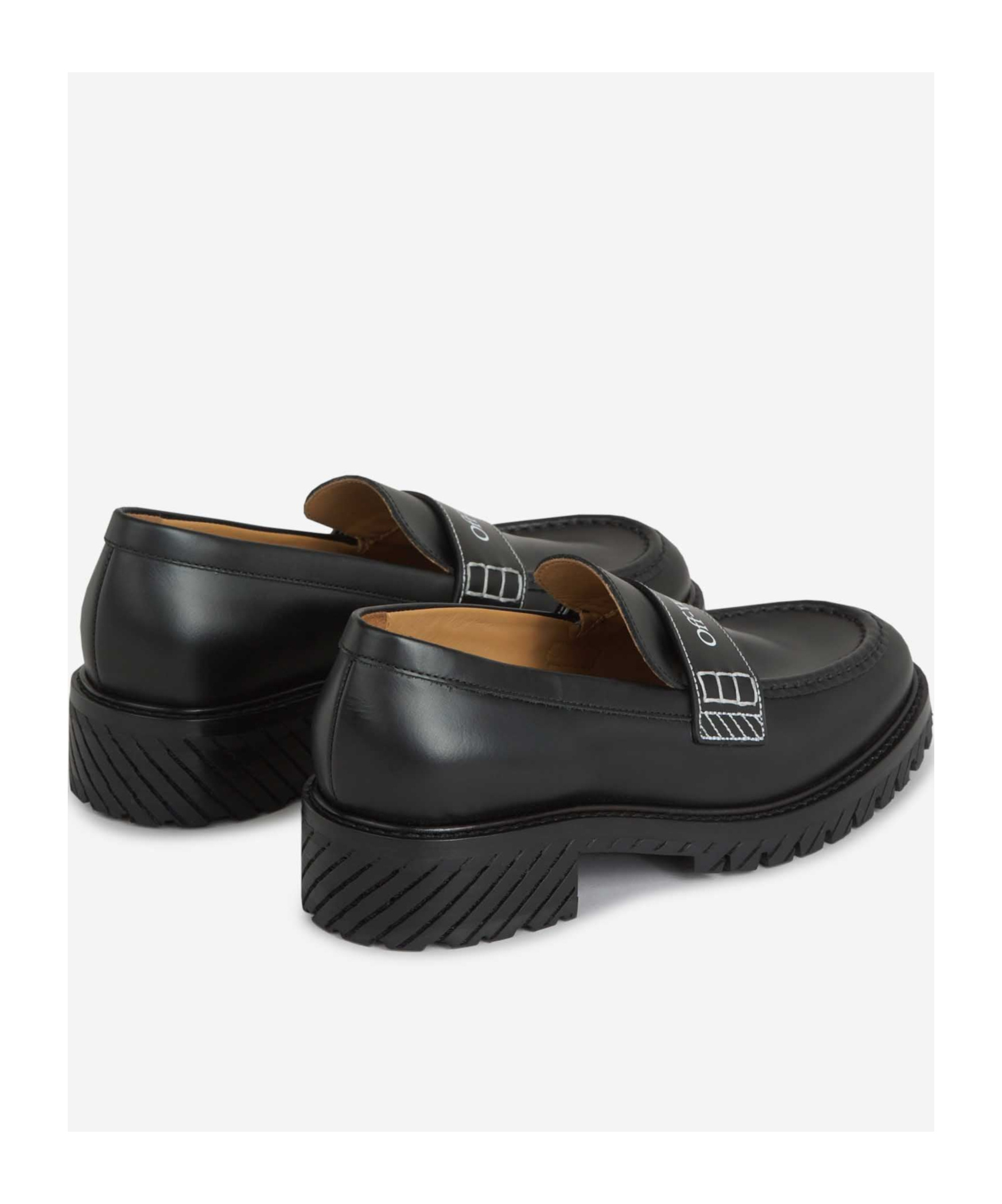 Off-white Logo Loafers In Black