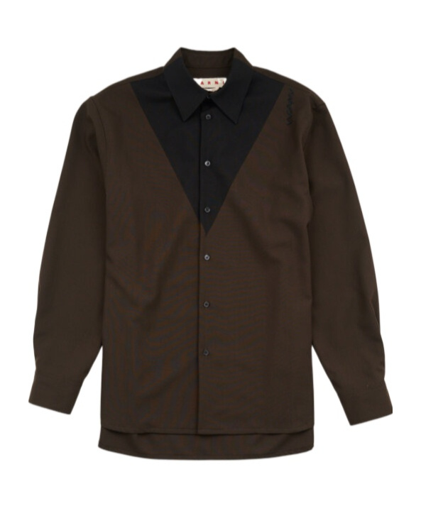 Marni Color Matching Design Shirt In Black