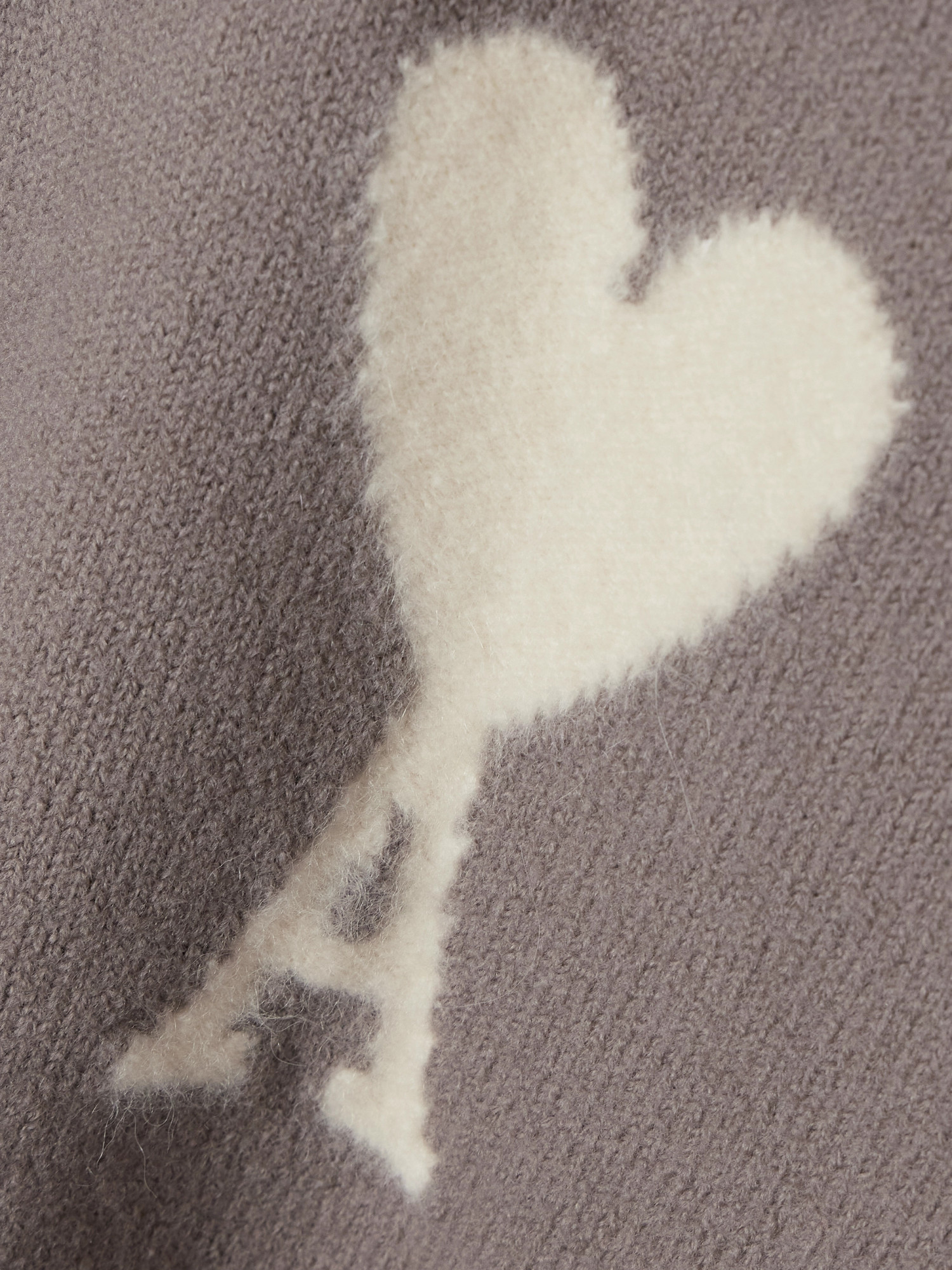 Ami Alexandre Mattiussi Intarsia Wool Polo Sweater In Gray